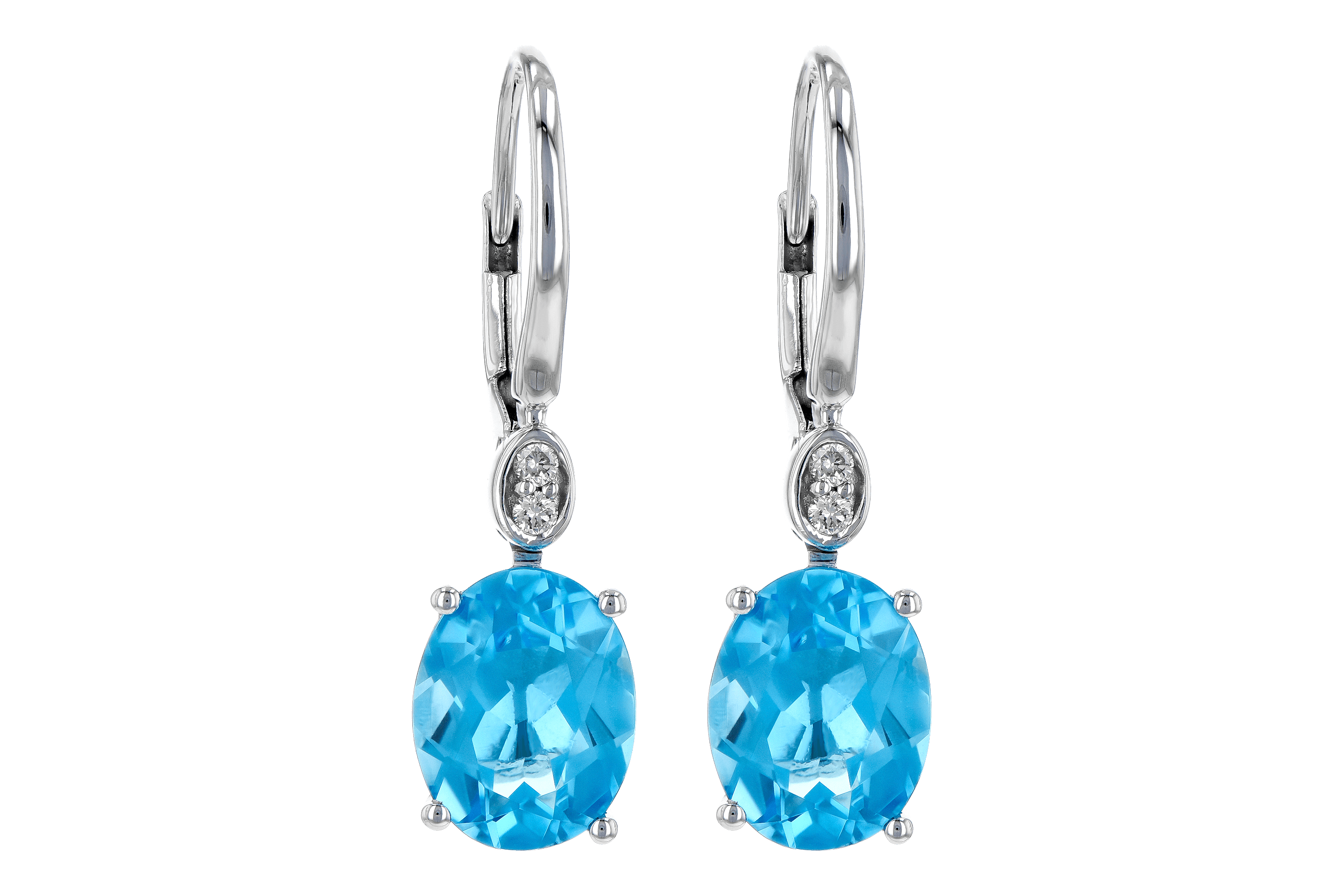 E190-17553: EARR 3.70 TW BLUE TOPAZ 3.75 TGW (9x7MM BT)