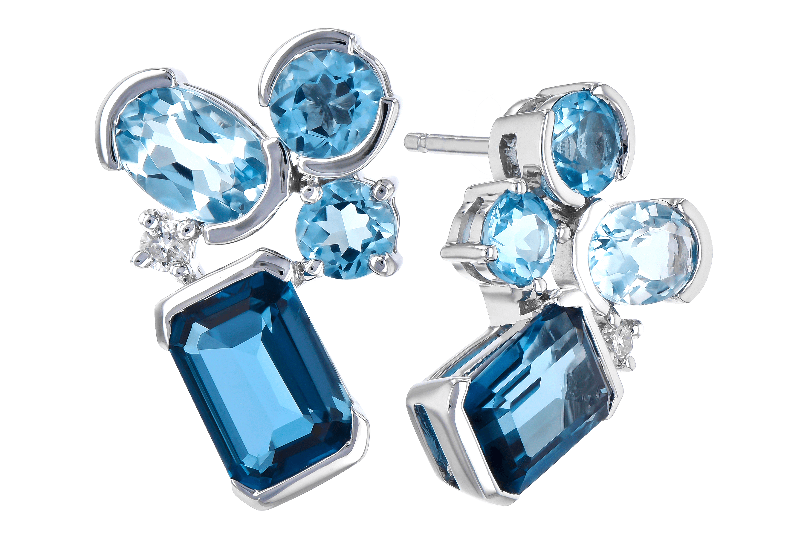 E272-88516: EARR 4.15 BLUE TOPAZ TW 4.19 TGW