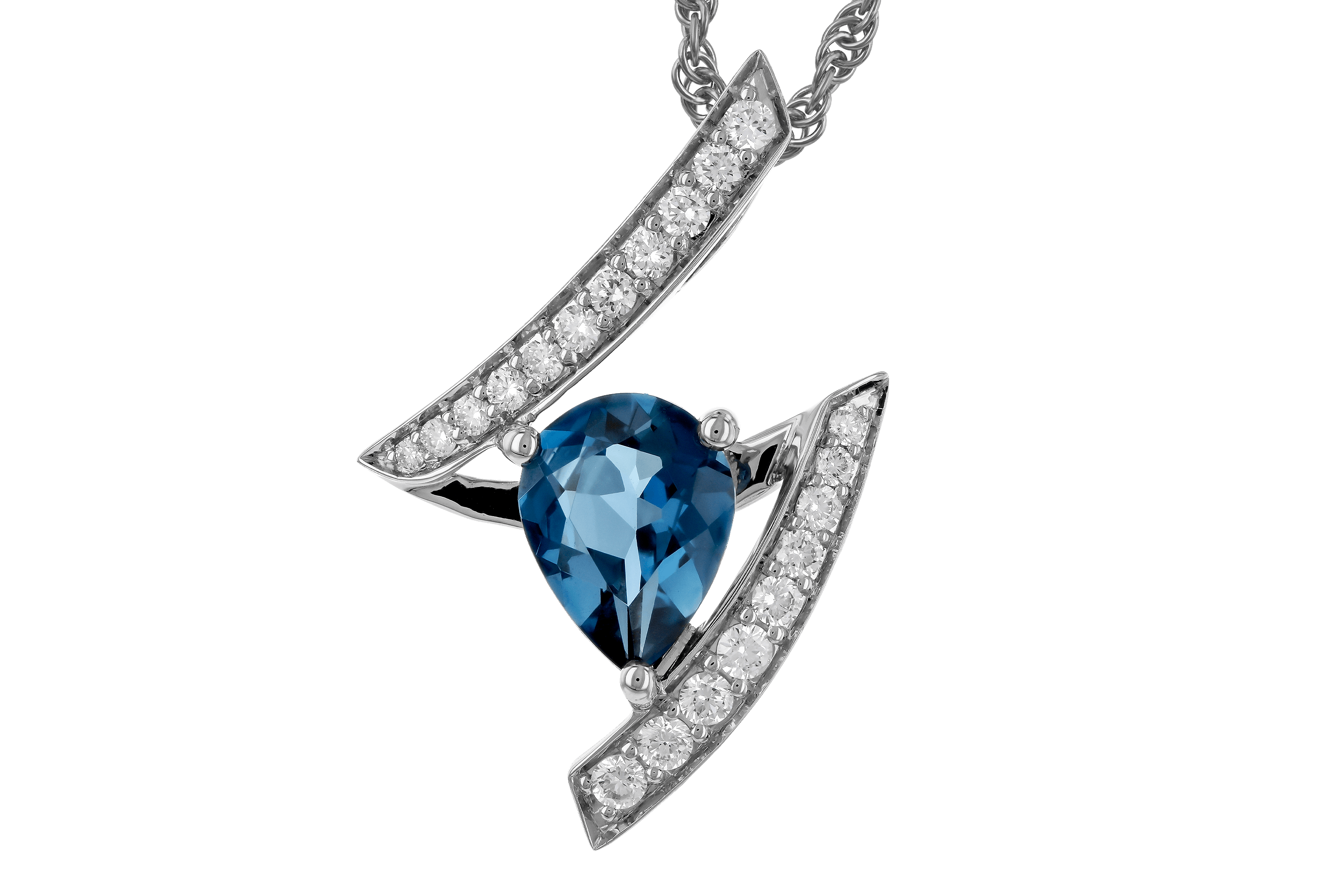 E274-64853: NECK 1.04 LONDON BLUE TOPAZ 1.23 TGW (8x6MM)
