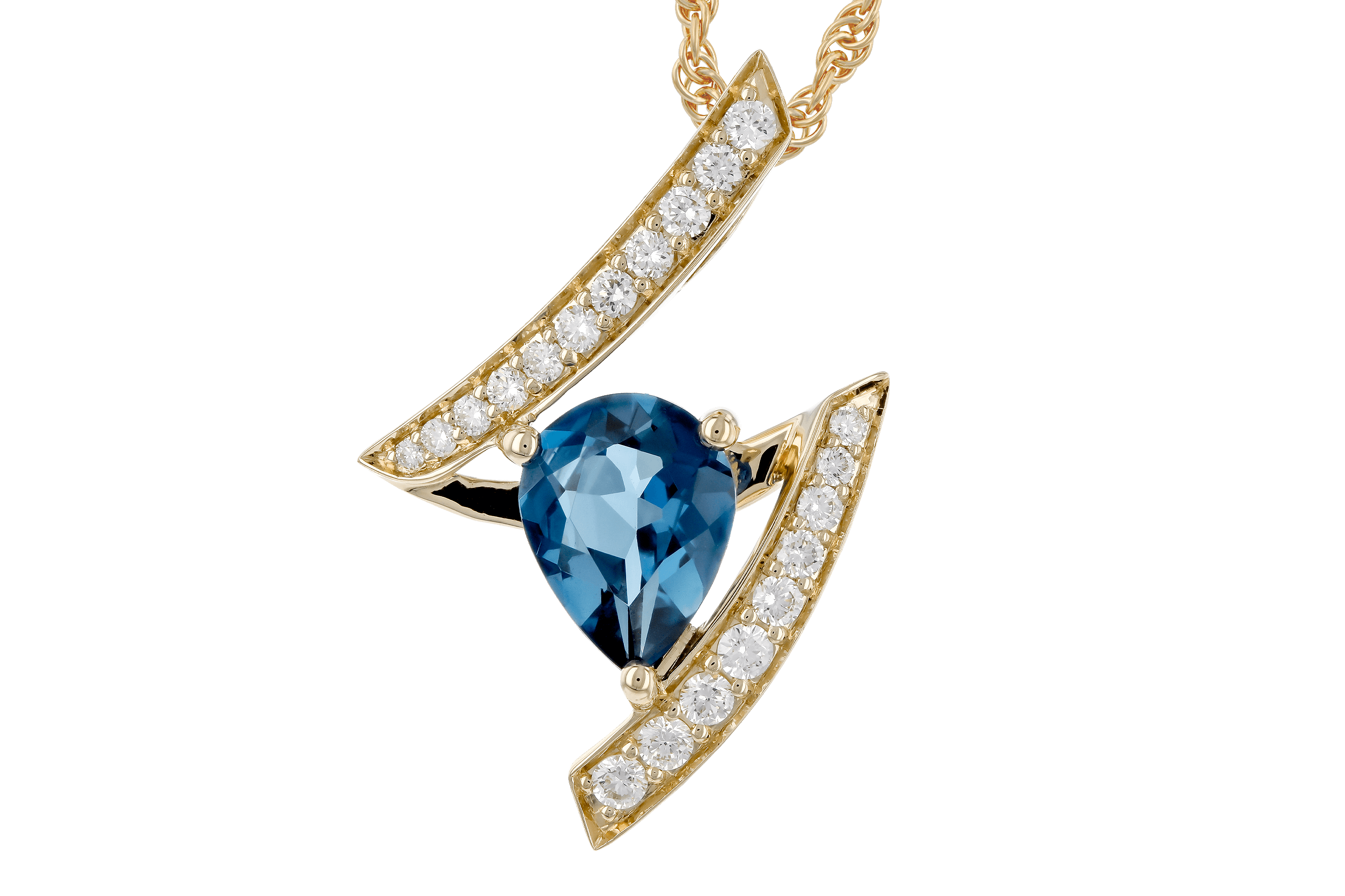 E274-64853: NECK 1.04 LONDON BLUE TOPAZ 1.23 TGW (8x6MM)