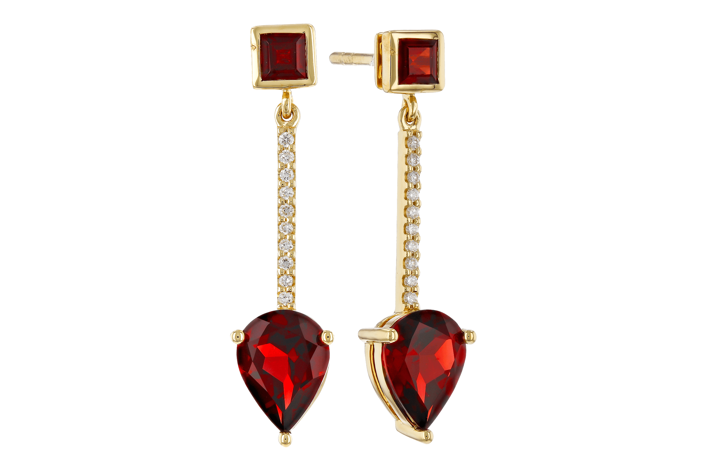 E274-65744: EARRINGS 2.70 TW GARNET 2.77 TGW