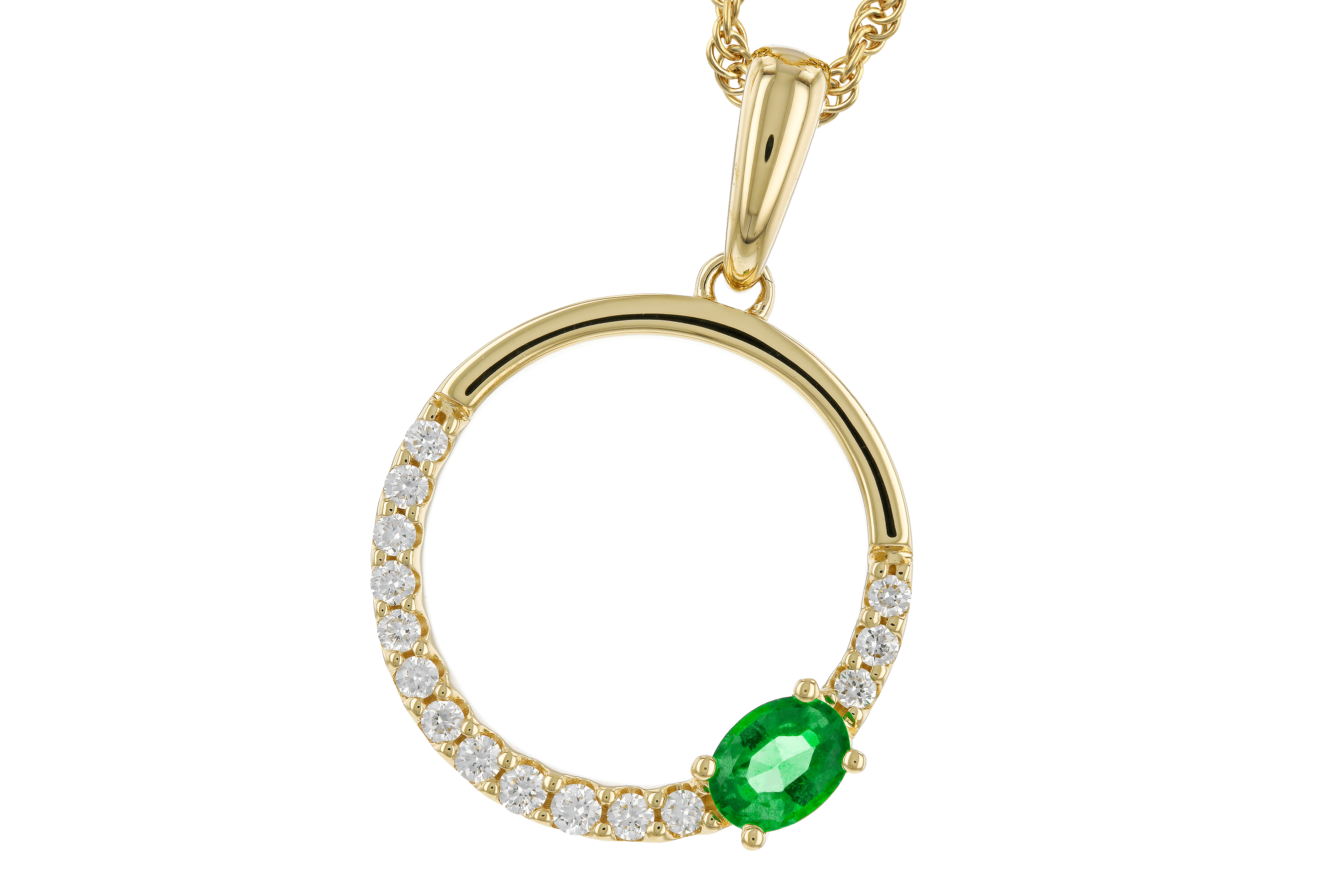 E274-66662: NECKLACE .19 EMERALD .34 TGW