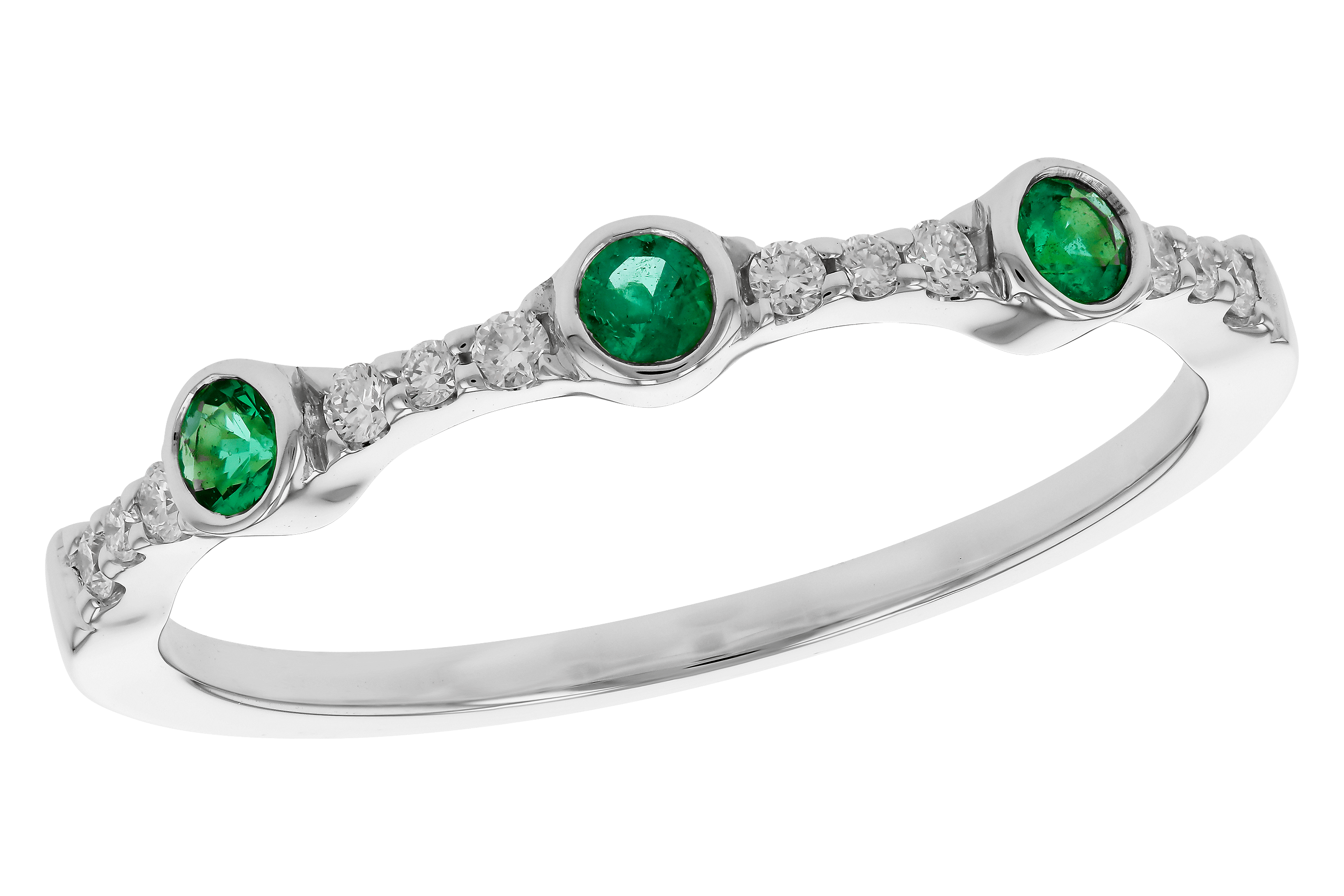 E274-66680: LDS WED RG .11 EMERALD .20 TGW
