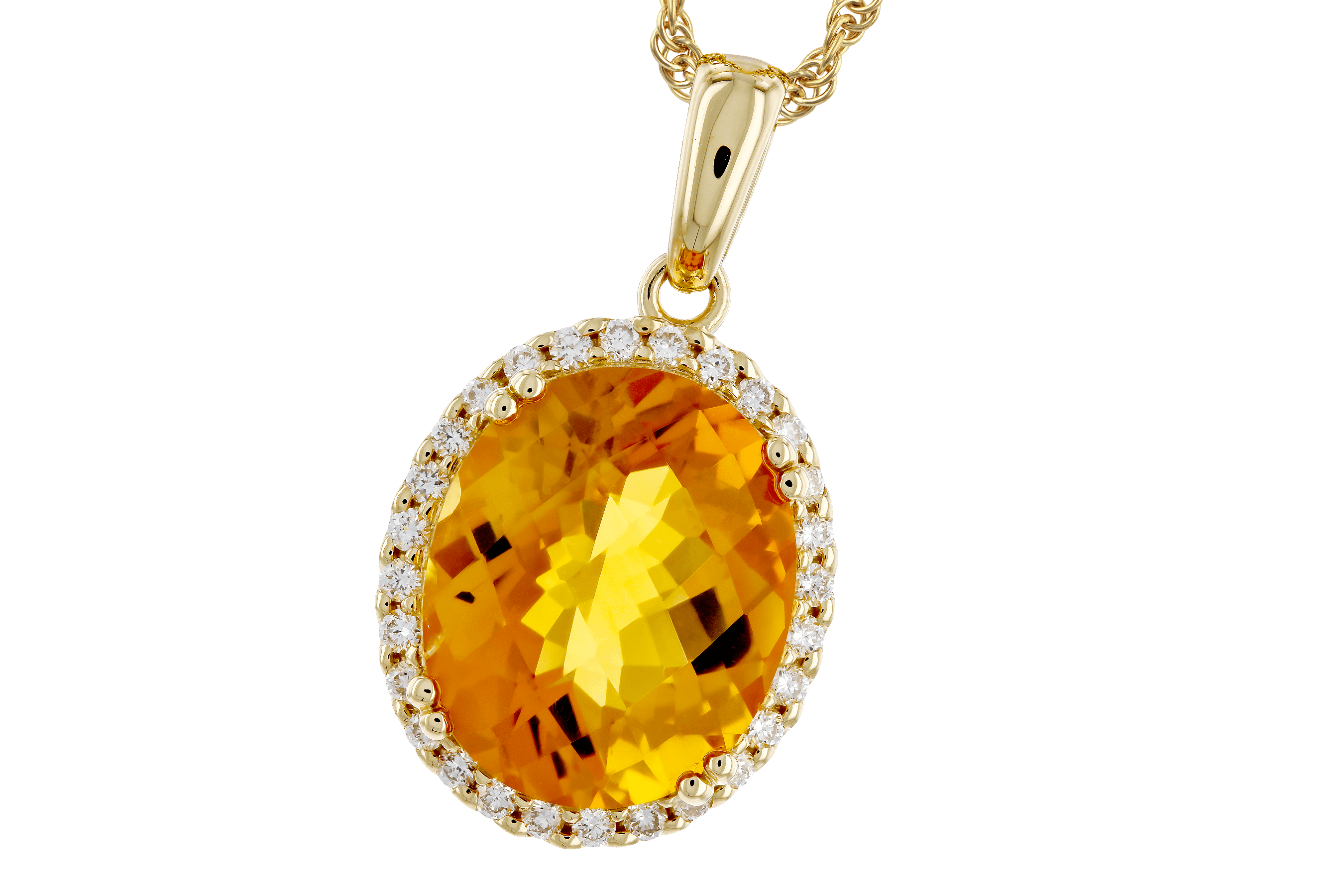 E274-66698: NECKLACE 3.85 CITRINE 4.07 TGW (12x10MM OV)
