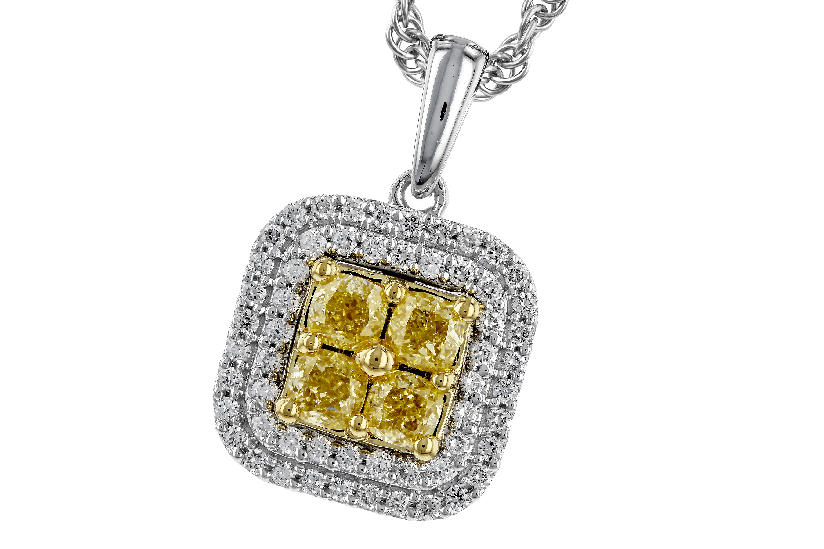 E274-67580: NECK .52 FANCY YELLOW DIAMONDS .72 TW
