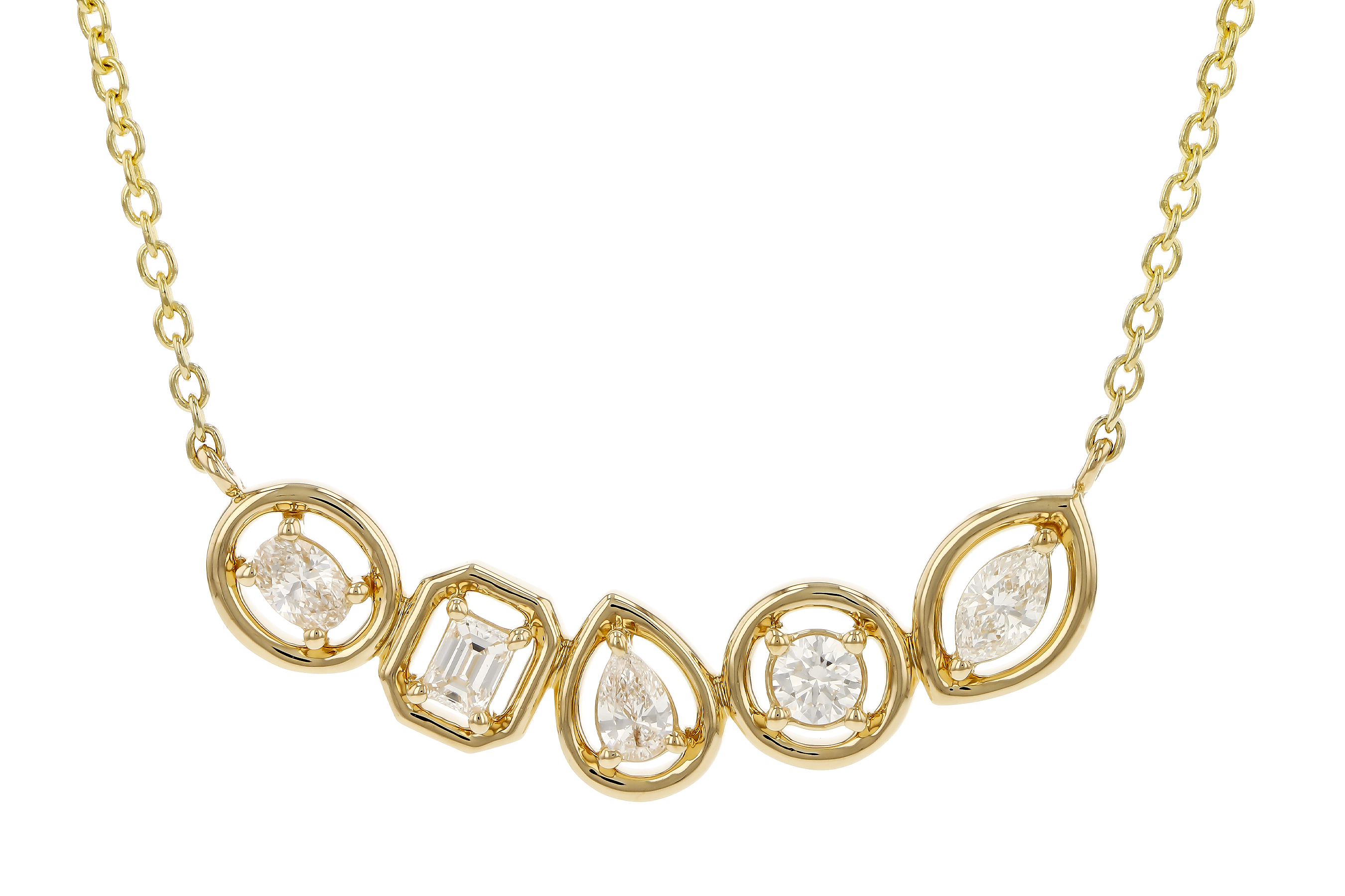 E274-70289: NECKLACE .50 TW FANCY CUT DIAS (18")