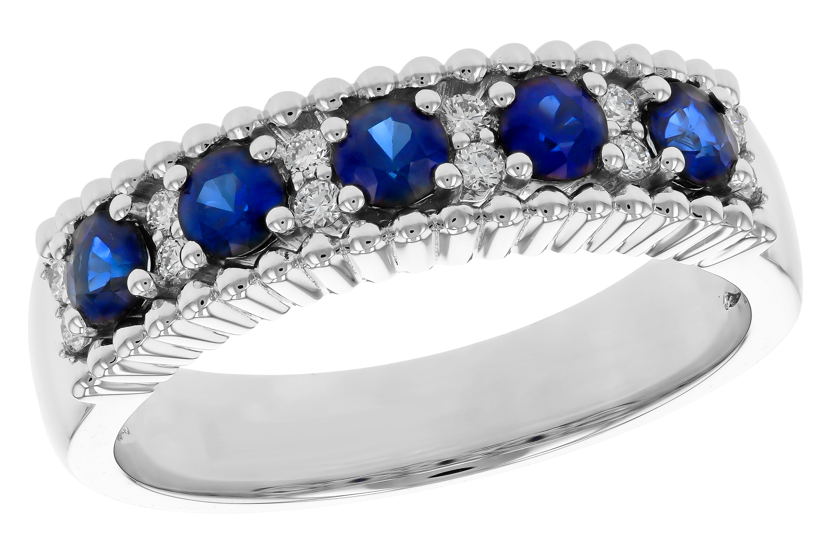 E274-72162: LDS WED RG .64 TW SAPPHIRE .76 TGW