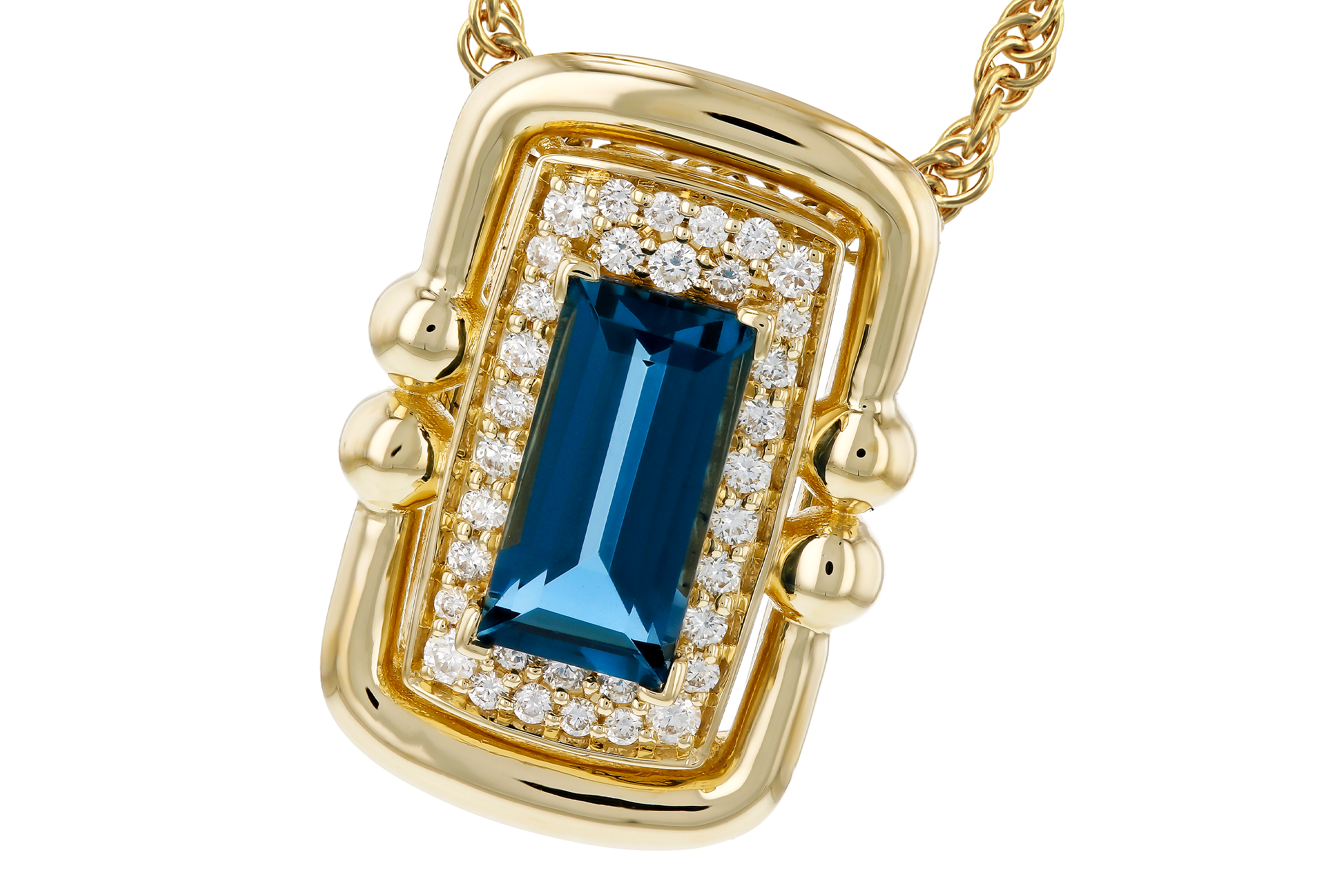 E275-54862: NECK .84 LONDON BLUE TOPAZ .96 TGW (8x4MM LBT)