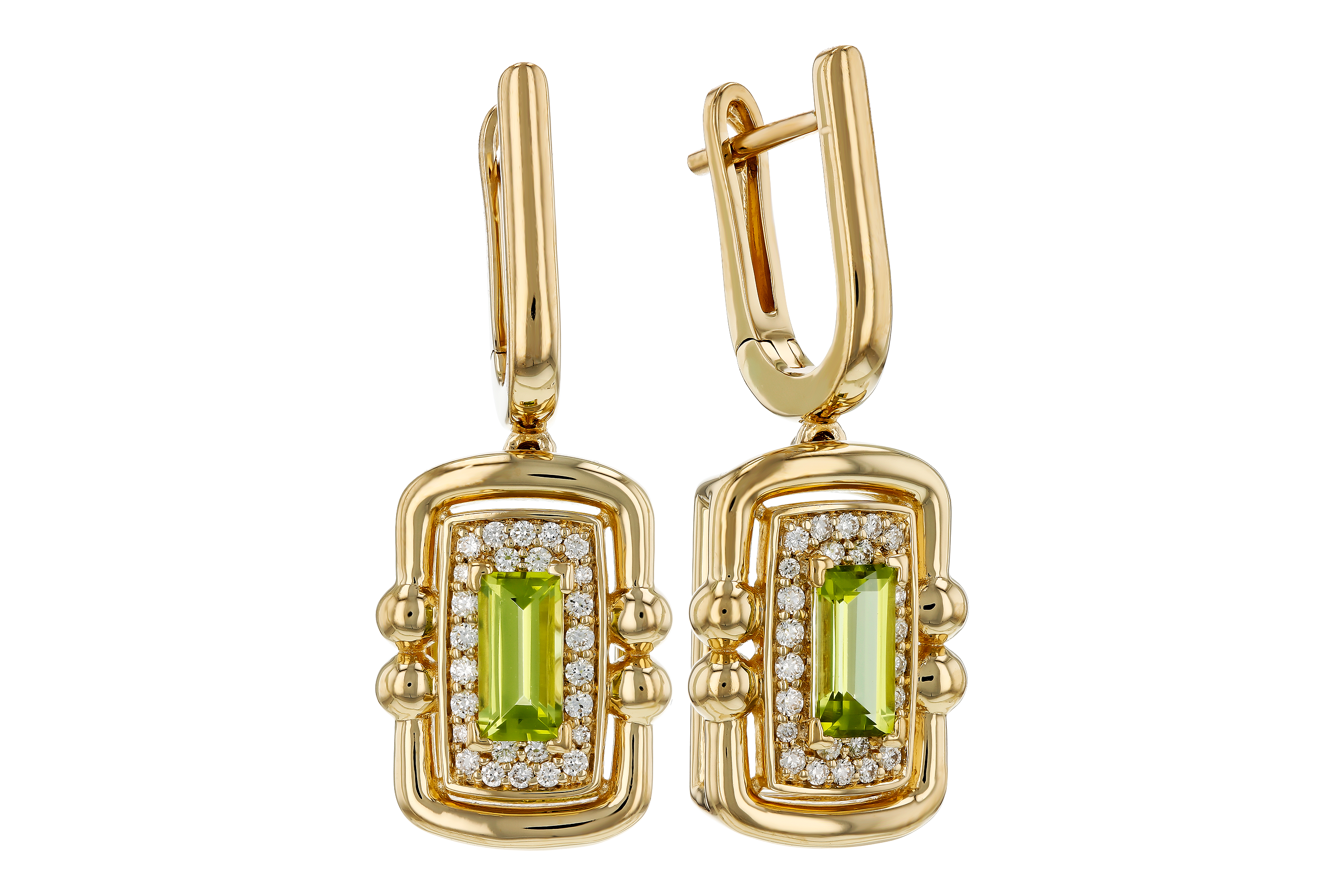 E275-54871: EARRINGS .71 TW PERIDOT .88 TGW (6x3MM PER)