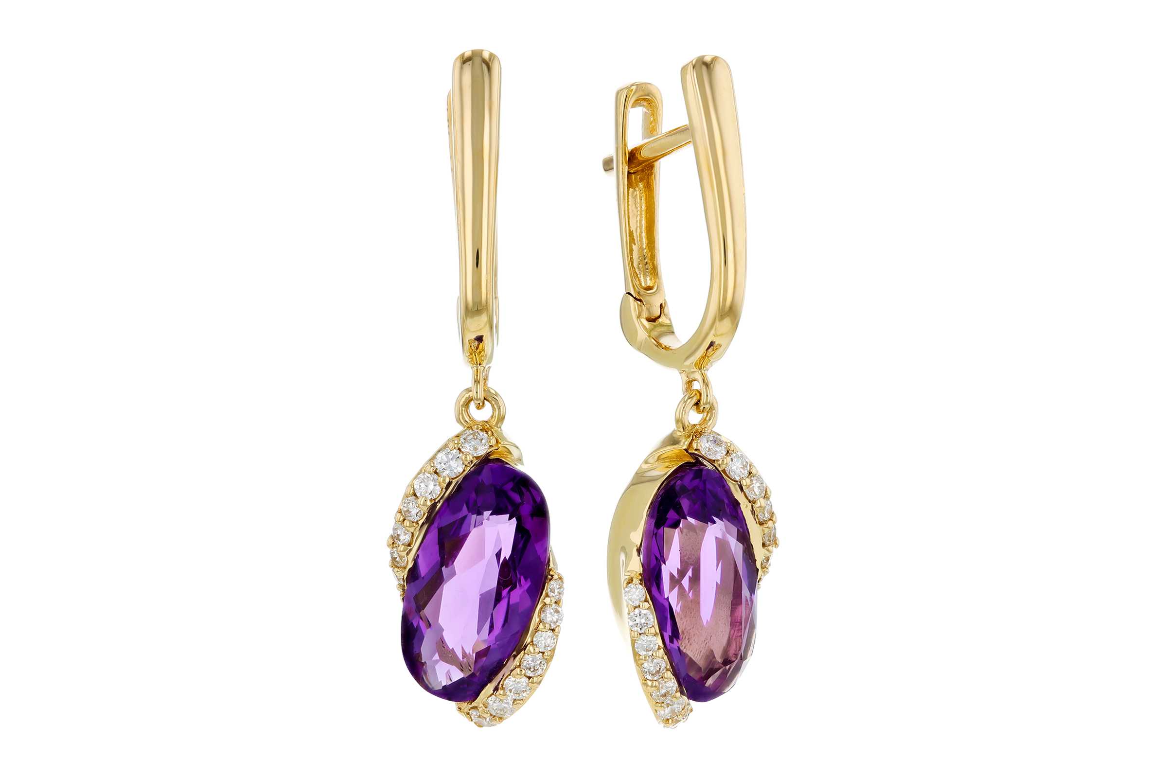 E275-56680: EARRINGS 2.14 TW AMETHYST 2.26 TGW (10x5MM AMY)