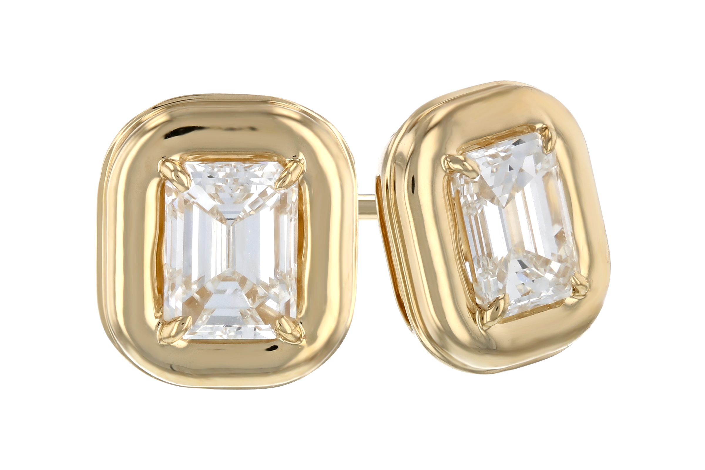 E275-57562: EARRINGS .48 TW EMERALD CUT DIA