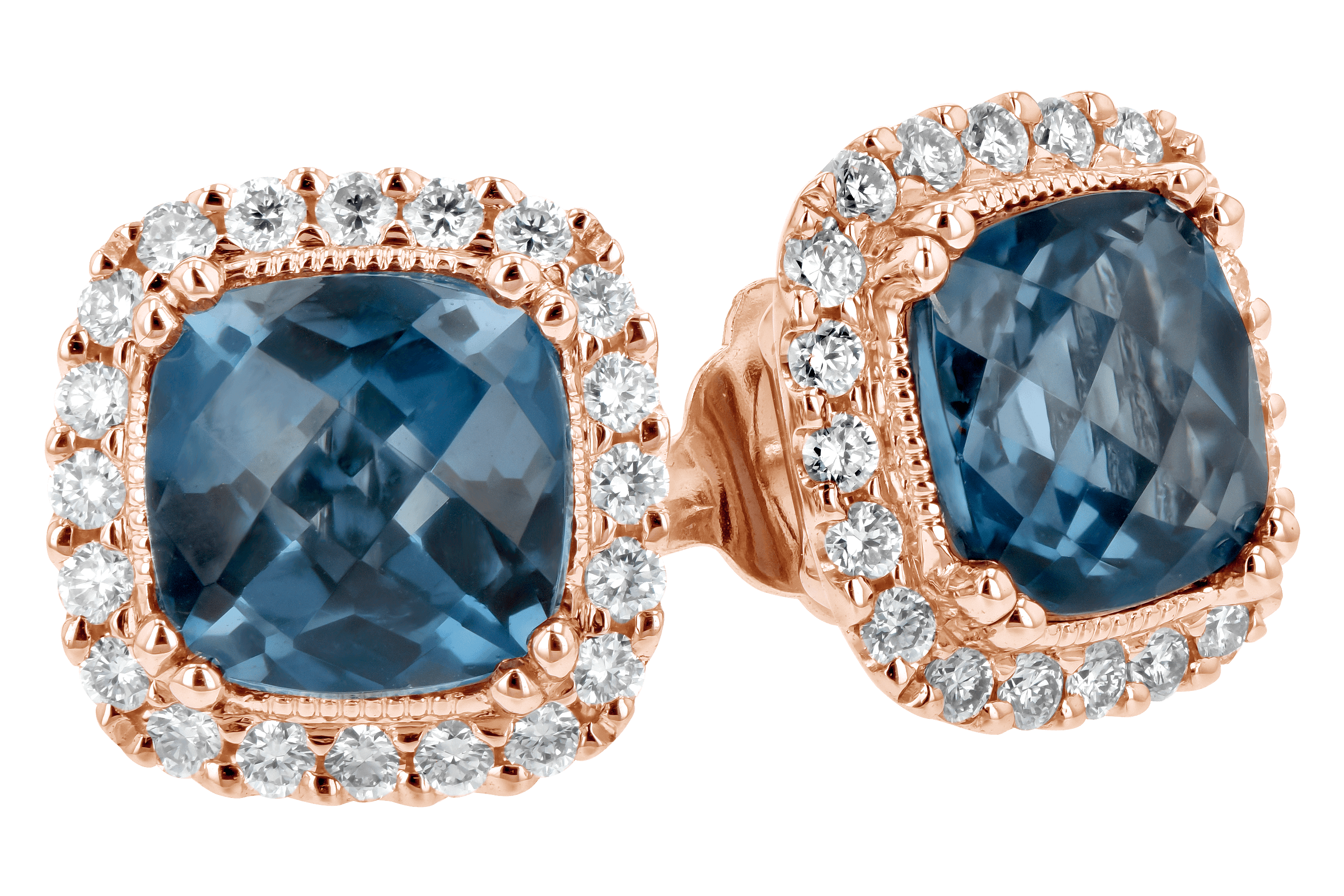 F189-19389: EARR 2.14 LONDON BLUE TOPAZ 2.40 TGW (6MM LBT)