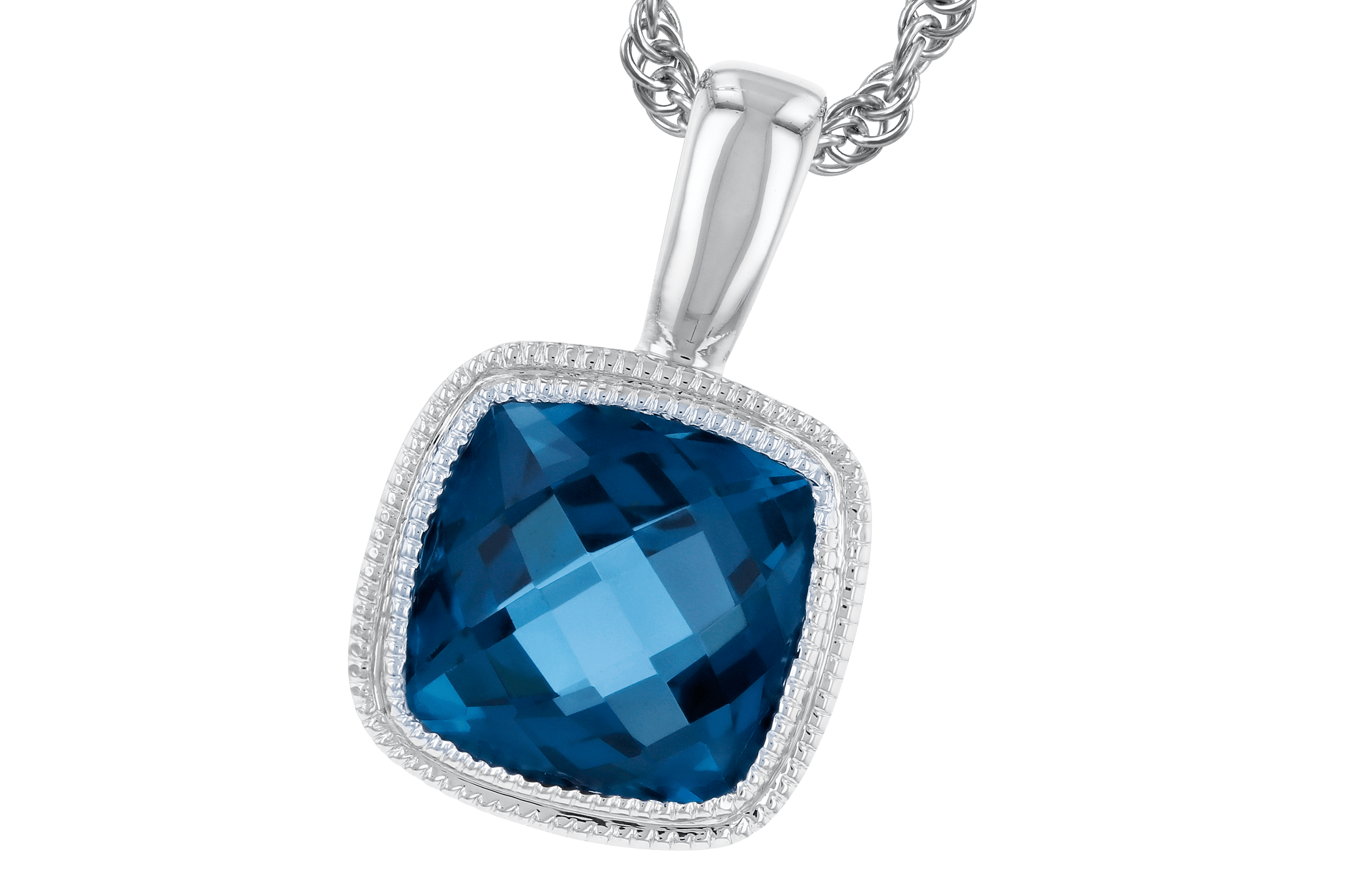 F273-77553: NECKLACE 1.10 CT LONDON BLUE TOPAZ