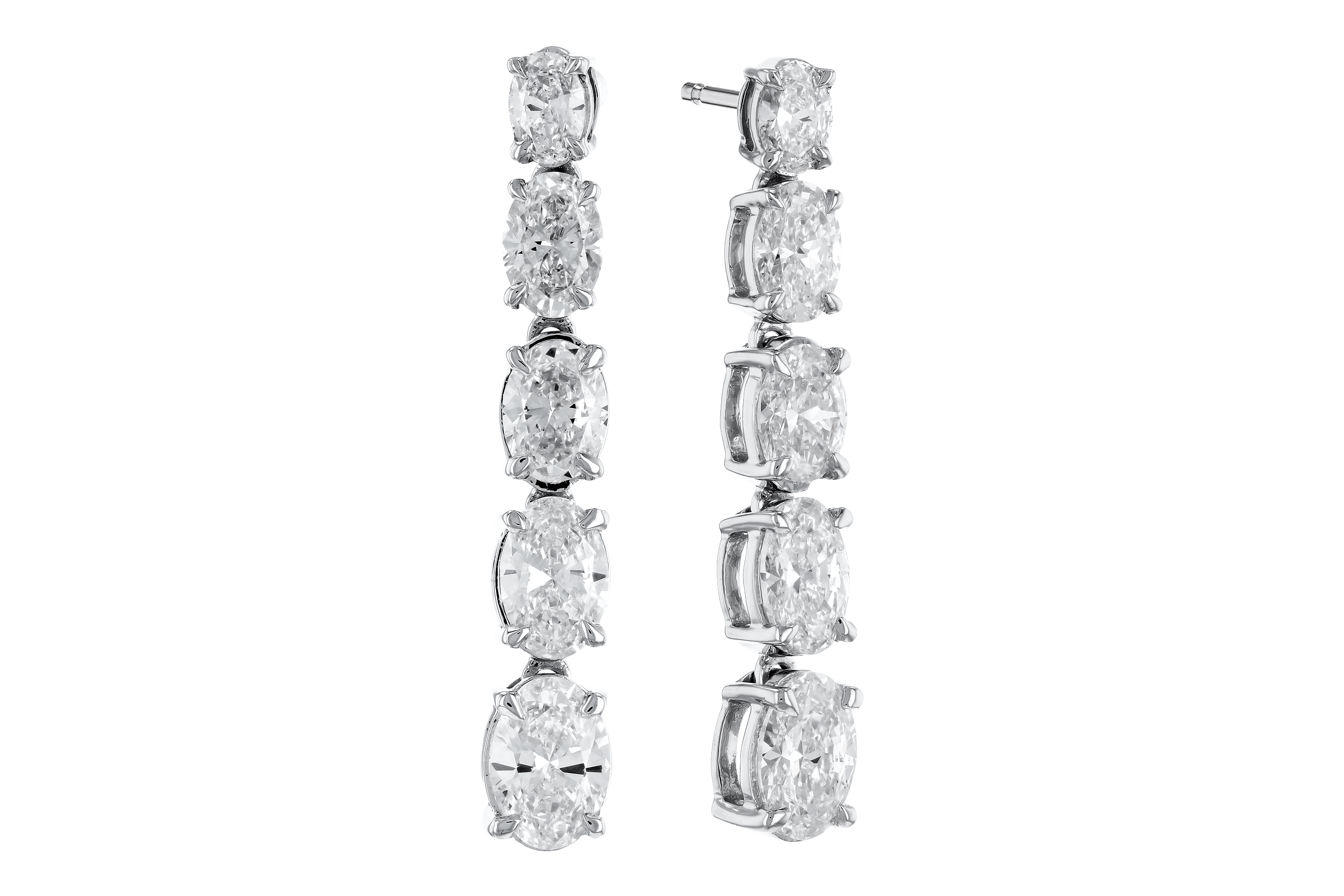 F273-79389: EARRINGS 1.90 TW OVAL DIAMONDS