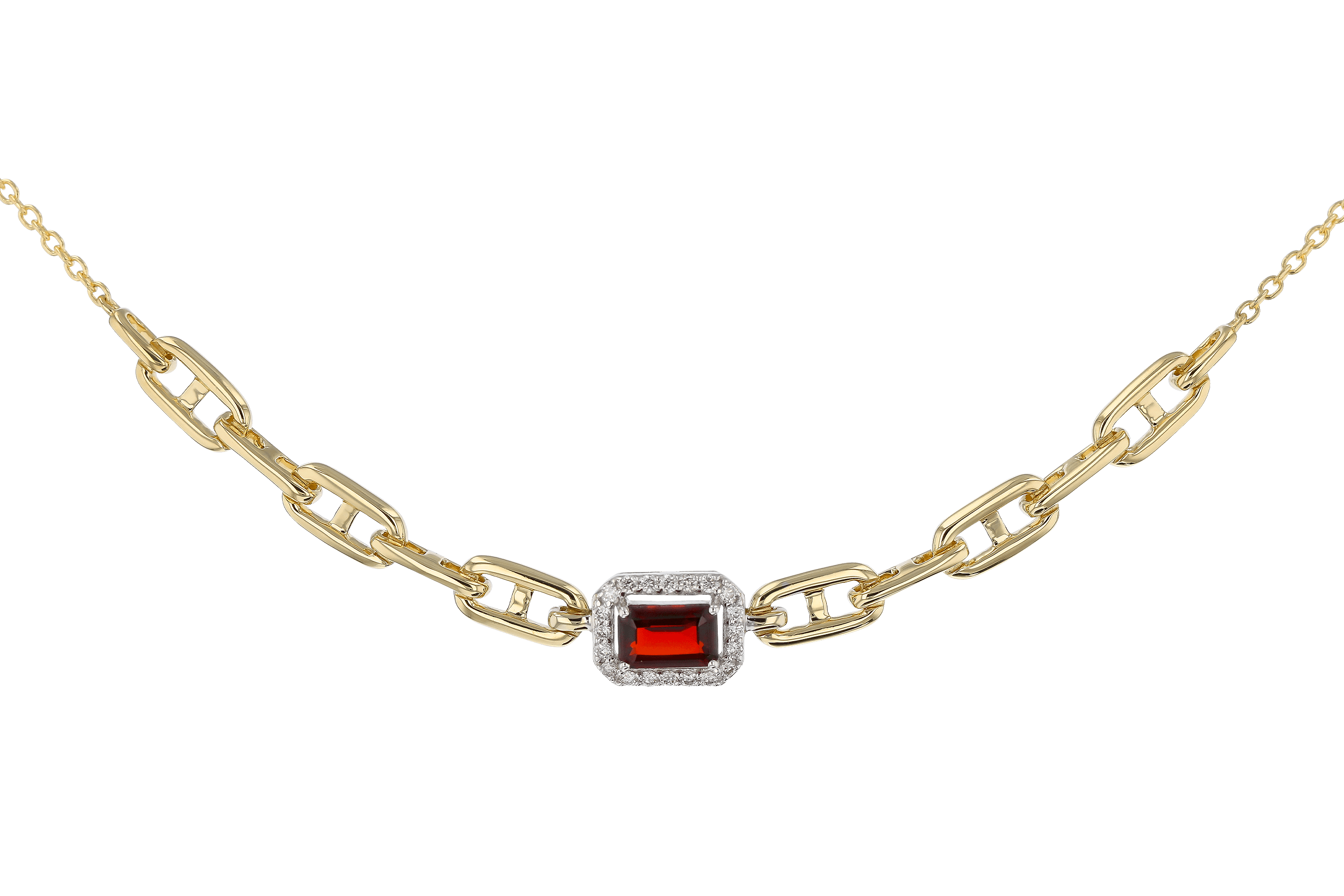 F274-65762: NECK .63 GARNET .75 TGW (6x4MM E.C. GAR / 18")