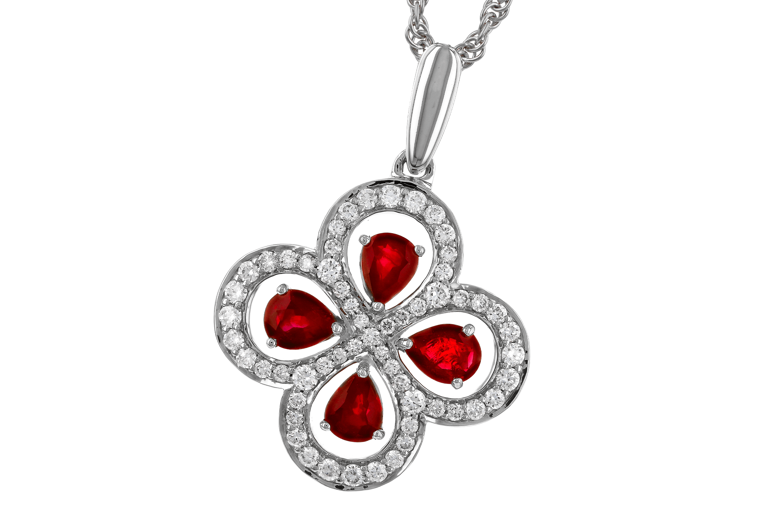F274-65780: NECKLACE .68 RUBY TW .96 TGW