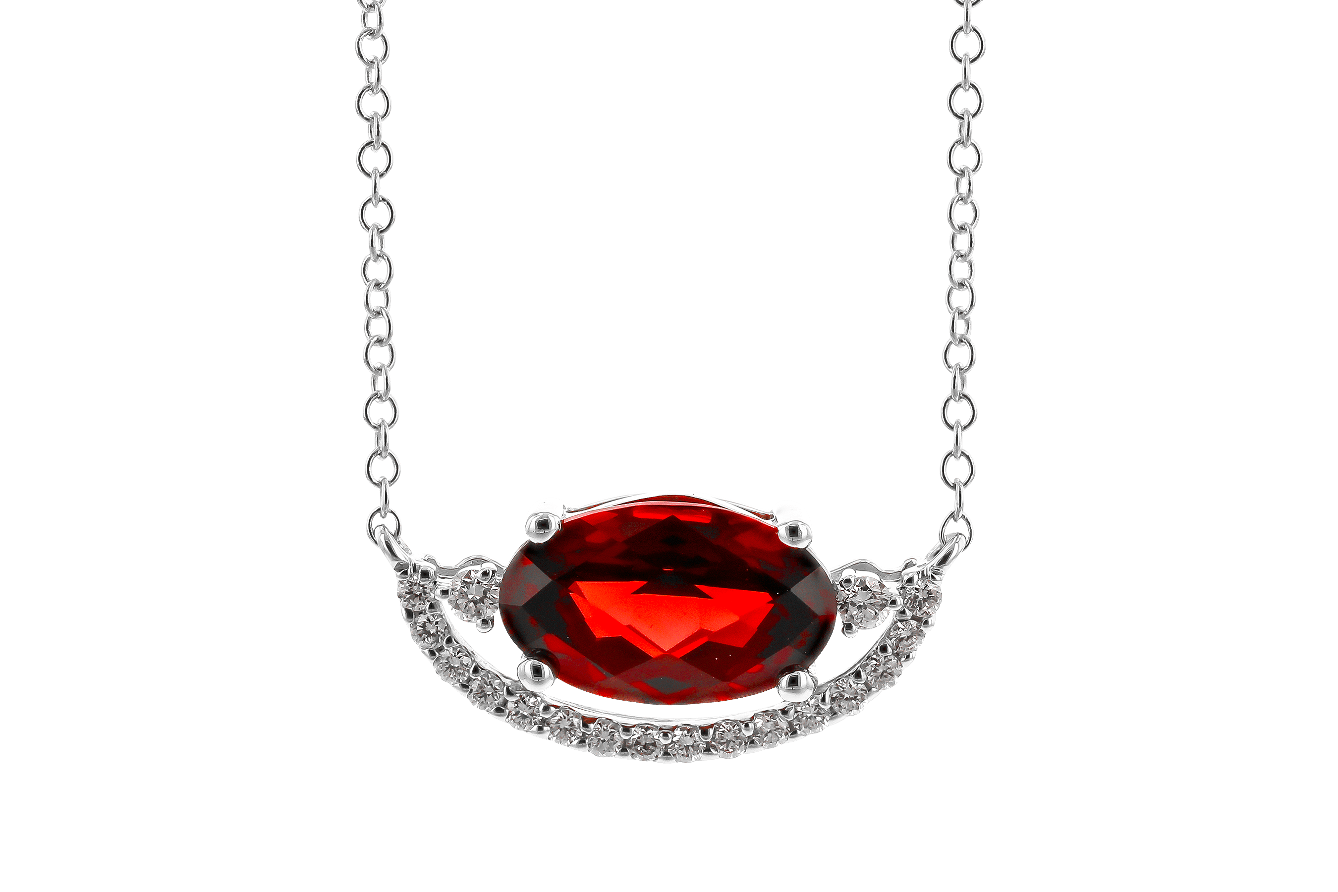 F274-65789: NECKLACE 1.94 GARNET 2.08 TGW (10x6MM GAR / 18")