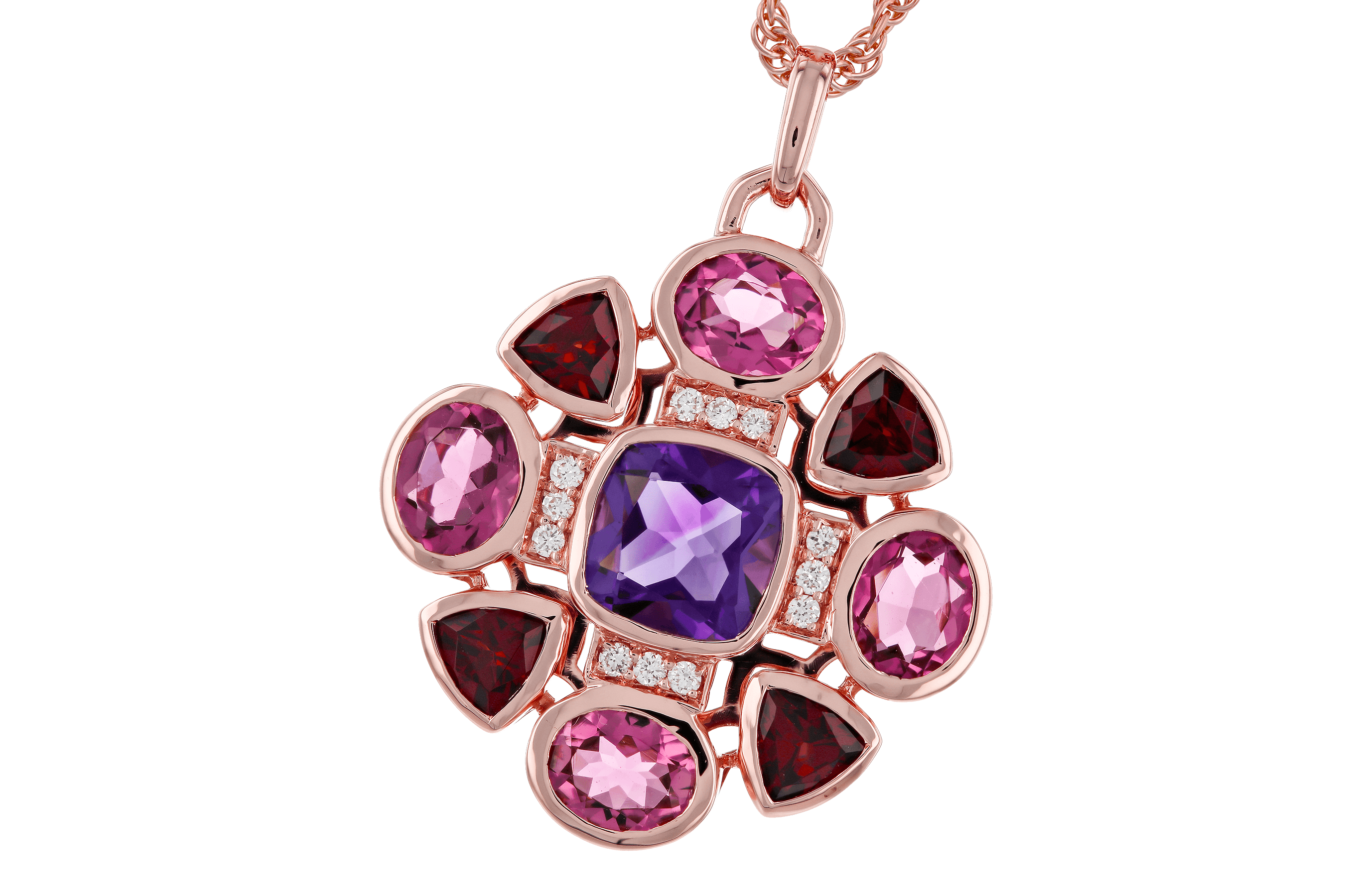 F274-66644: NECKLACE 2.76 SEMI-PREC (AM,GT,PT) 2.82 TGW