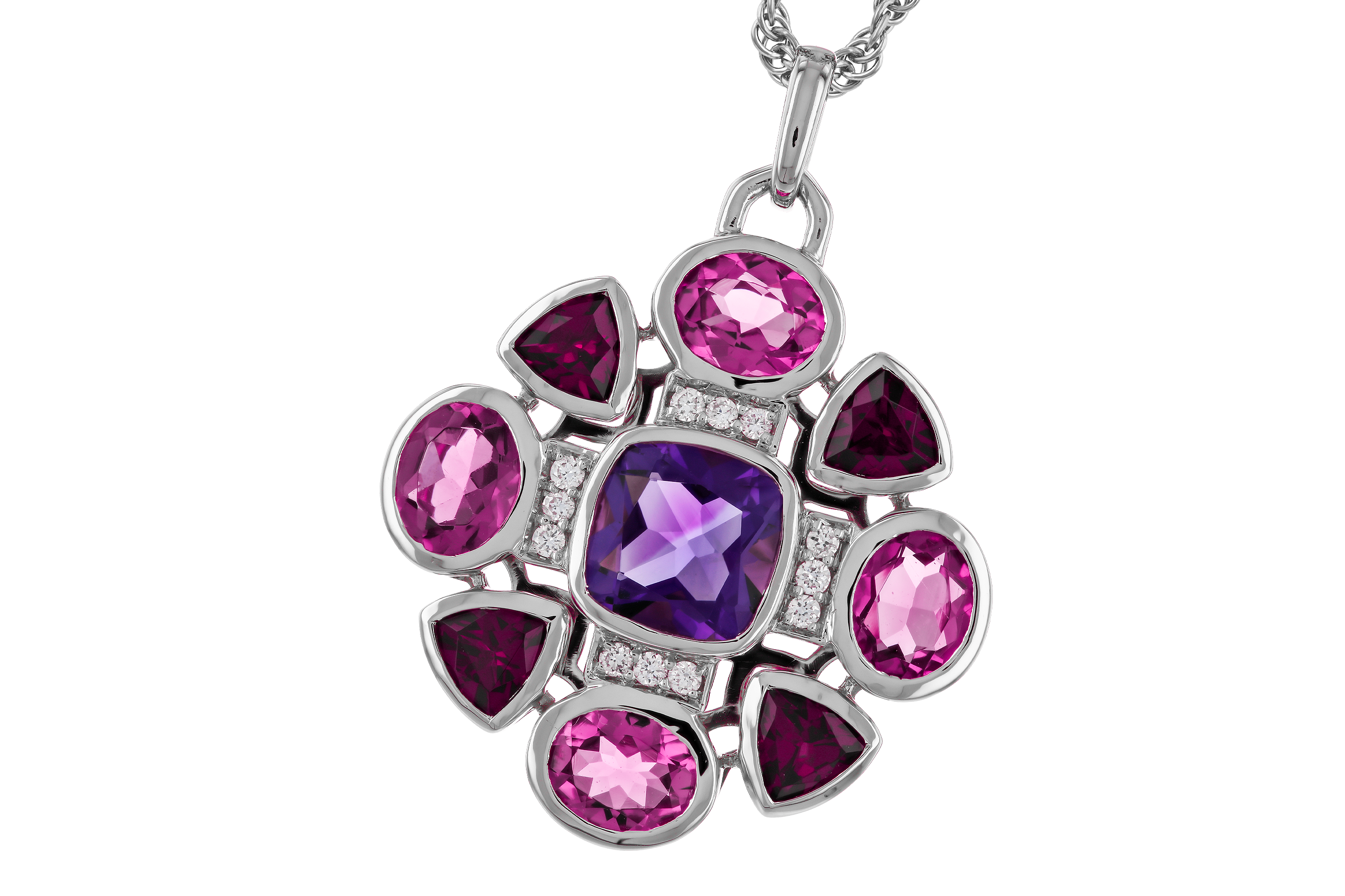 F274-66644: NECKLACE 2.76 SEMI-PREC (AM,GT,PT) 2.82 TGW