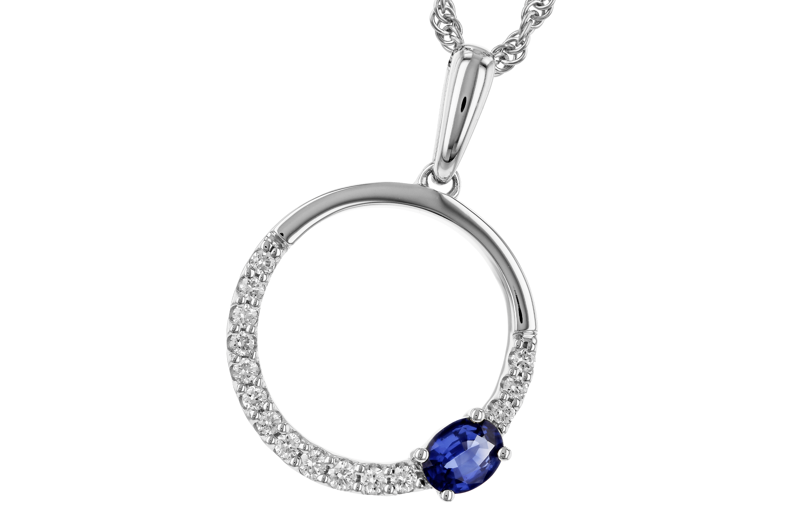 F274-66653: NECKLACE .28 SAPPHIRE .43 TGW
