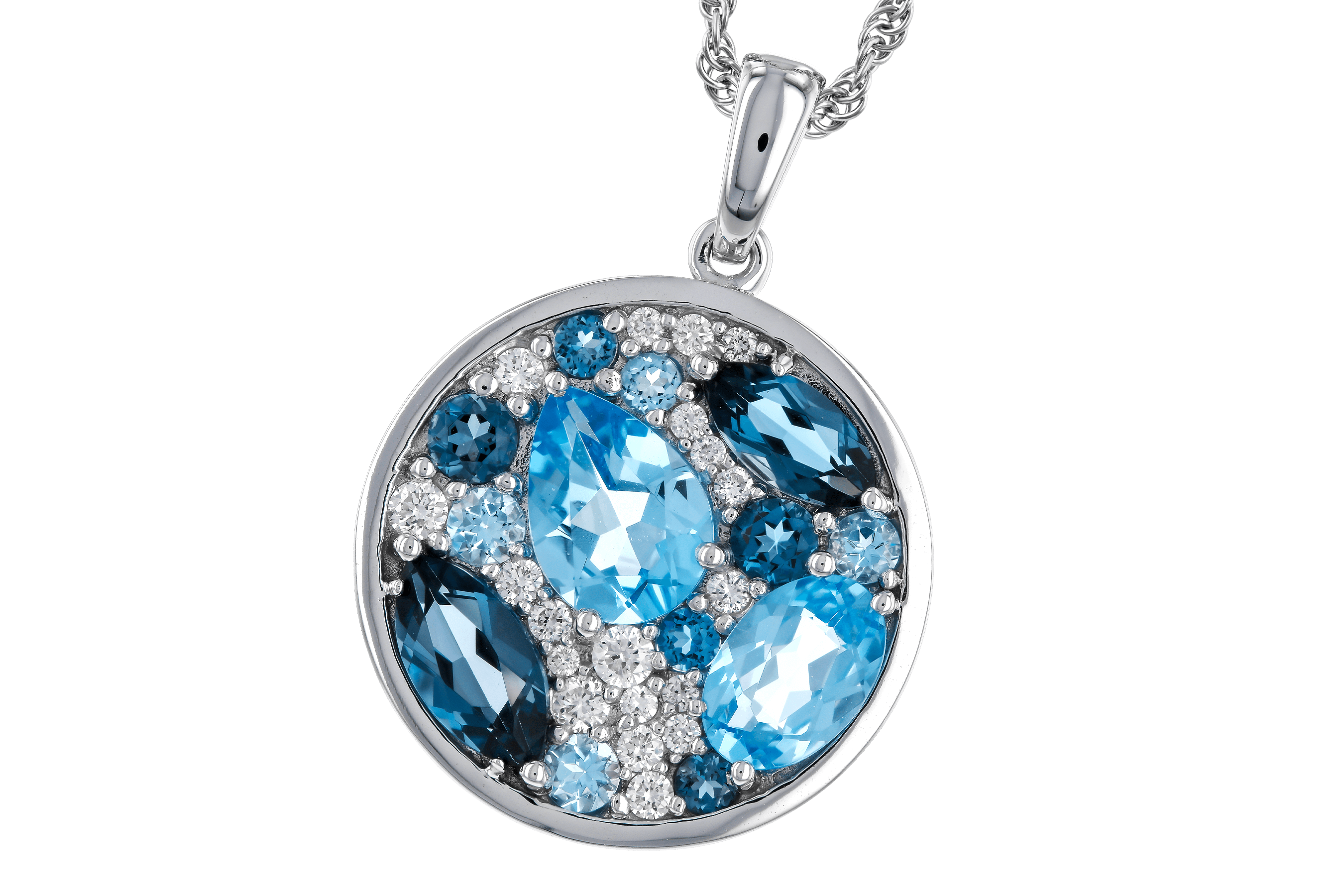 F274-67580: NECKLACE 2.31 TW BLUE TOPAZ 2.48 TGW