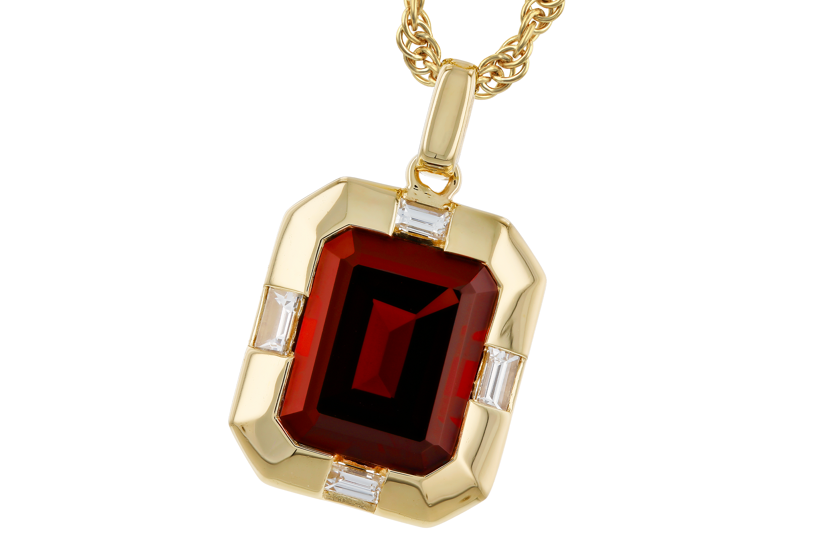 F274-67607: NECKLACE 3.65 GARNET 3.82 TGW (10x8MM GAR)