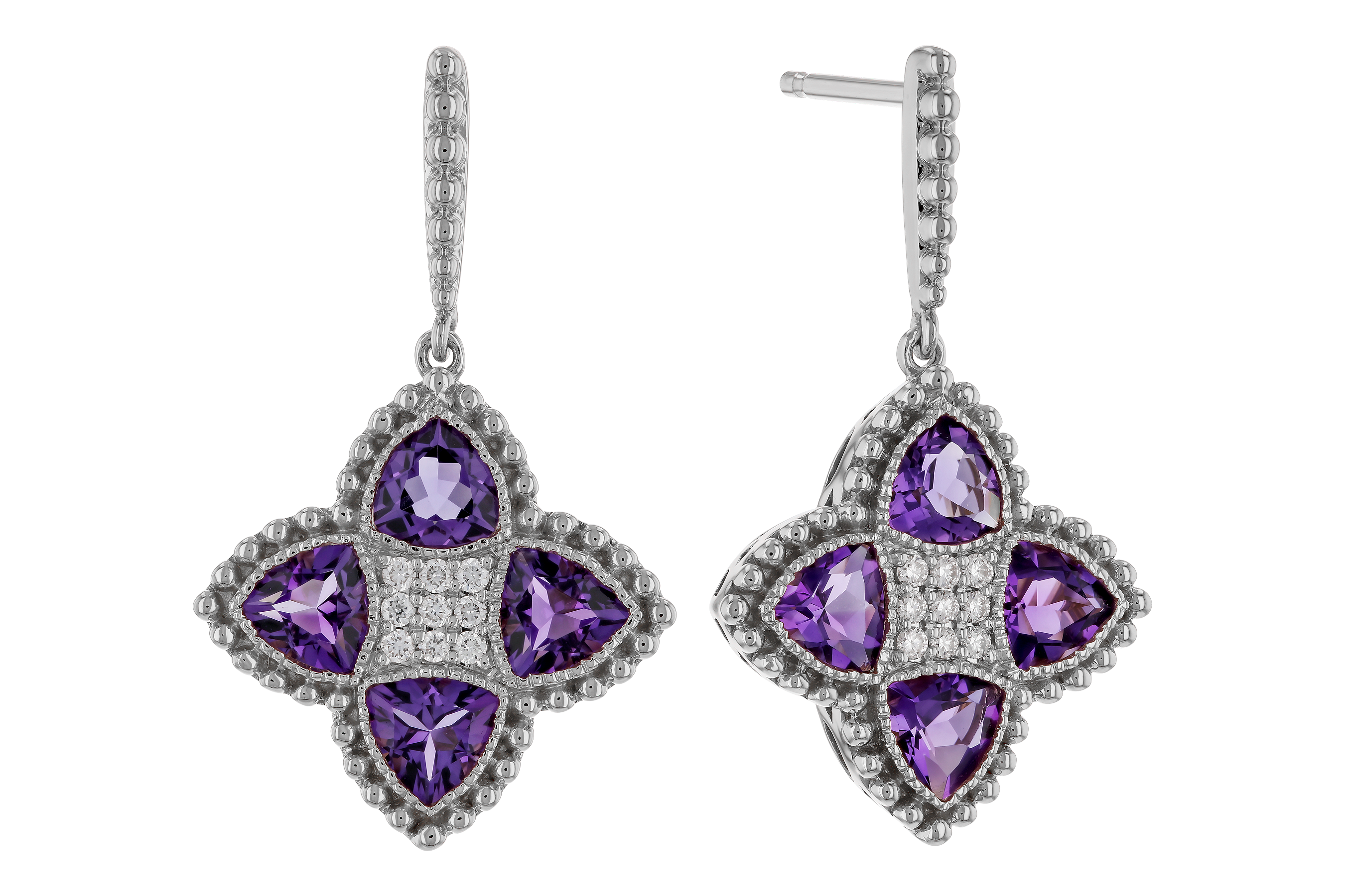 F274-68462: EARRINGS 1.41 AMETHYST 1.50 TGW