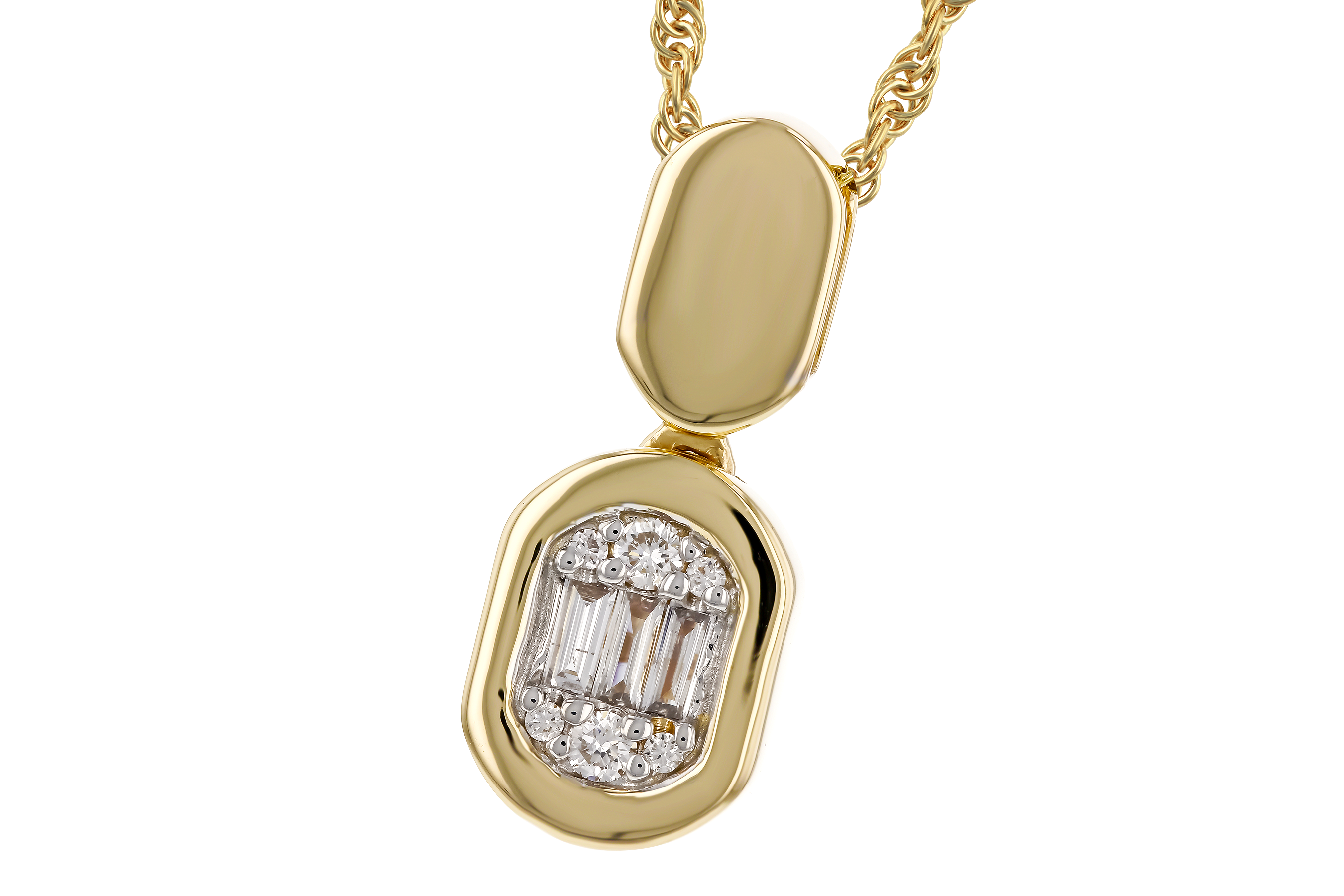 F274-69407: NECKLACE .07 TW BAG .12 TW