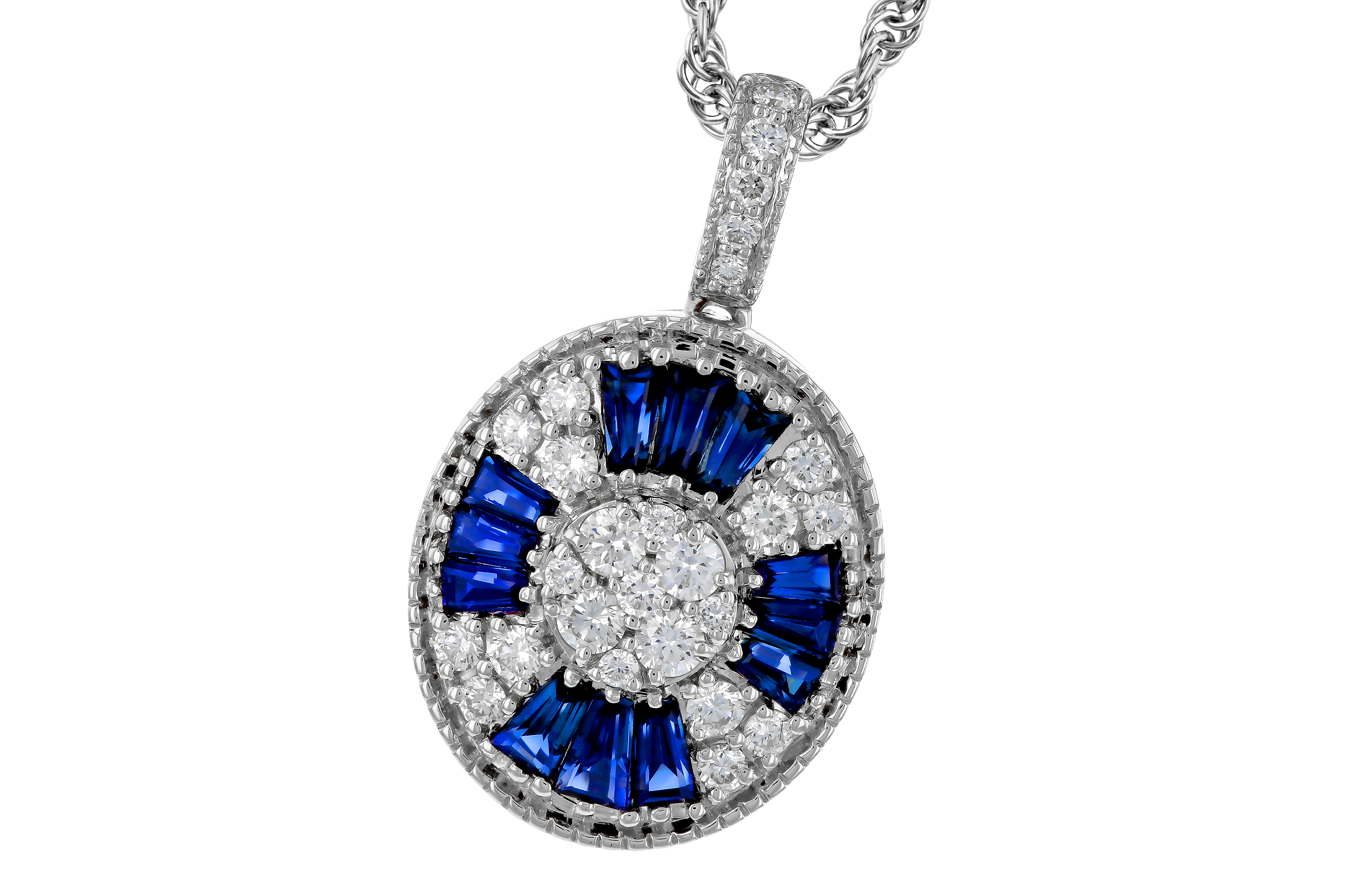 F274-70353: NECKLACE .56 TW SAPPHIRE .80 TGW