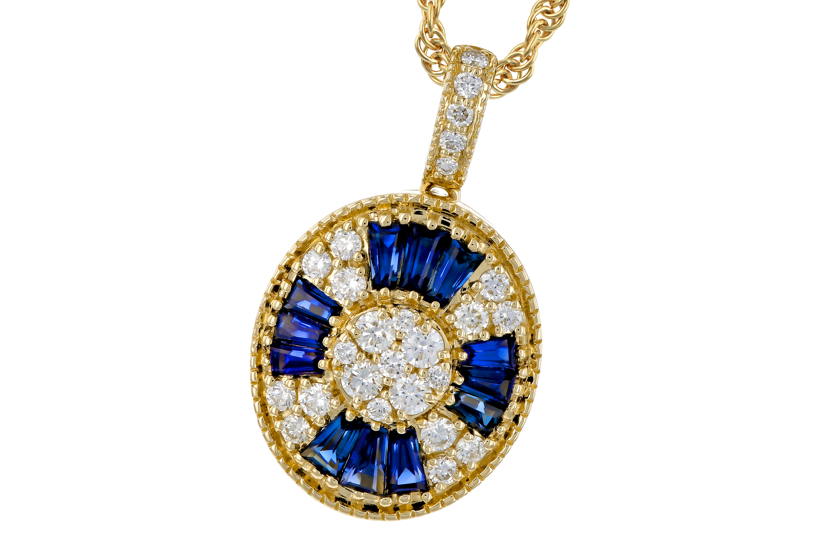 F274-70353: NECKLACE .56 TW SAPPHIRE .80 TGW