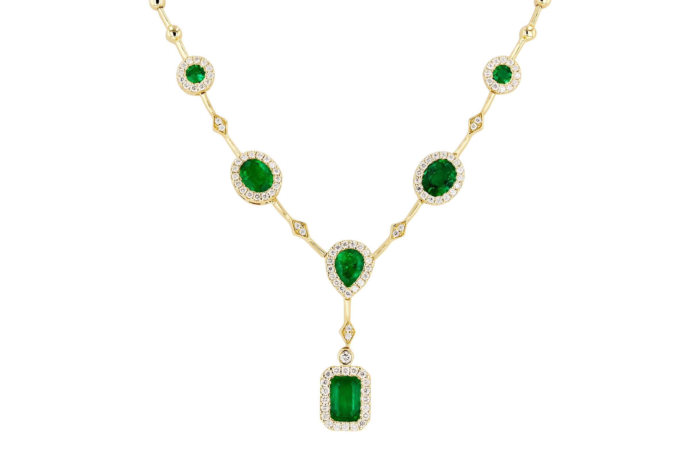 F275-56644: NECKLACE 1.66 TW EMERALD 2.08 TGW (17")