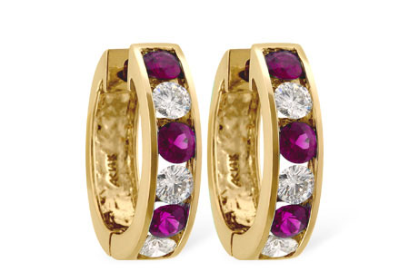 G001-03007: EARRINGS 1.22 RUBY 2.06 TGW