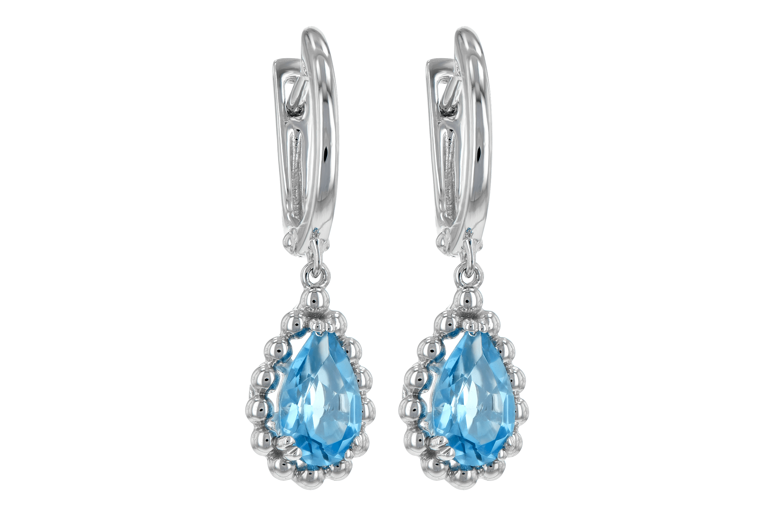 G189-22171: EARRING BLUE TOPAZ 1.70 TW