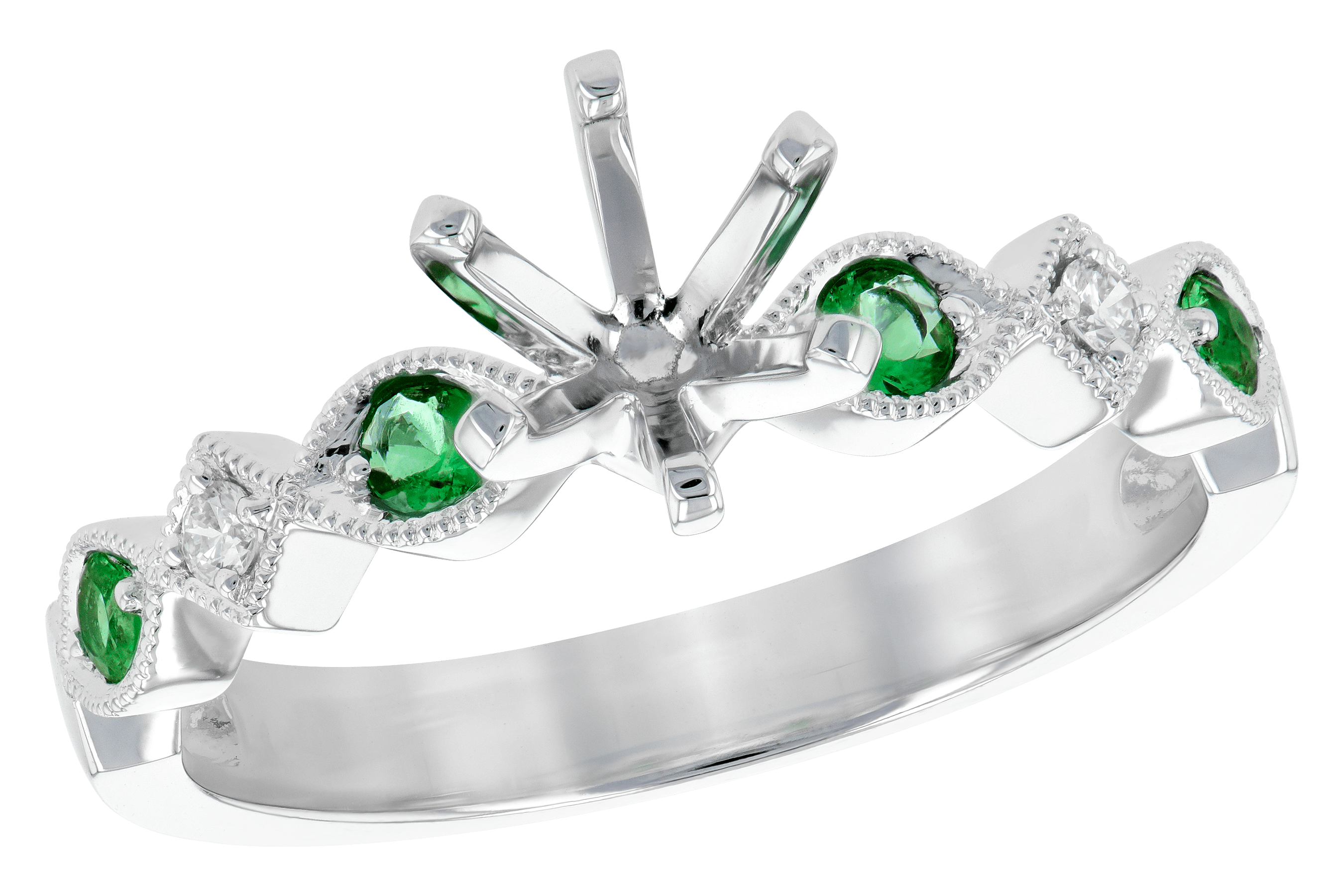 G190-11234: LDS SEMI DIA RG .12 EMERALD .16 TGW