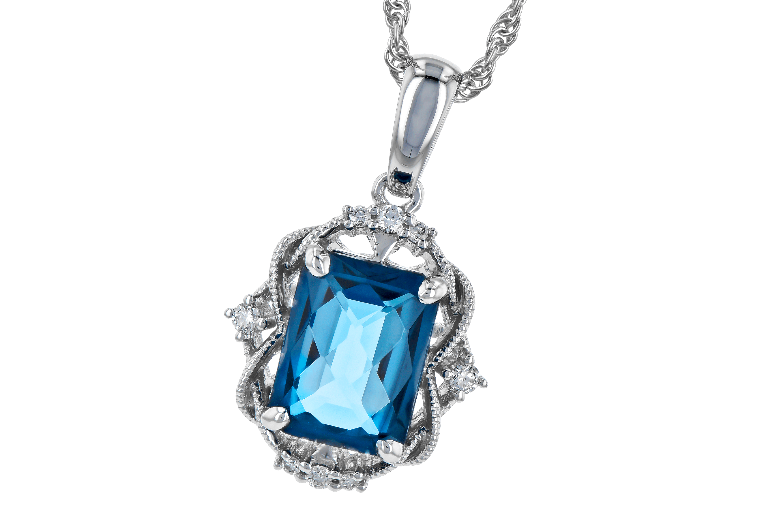 G272-84853: NECK 1.68 LONDON BLUE TOPAZ 1.73 TGW (8x6MM LBT)