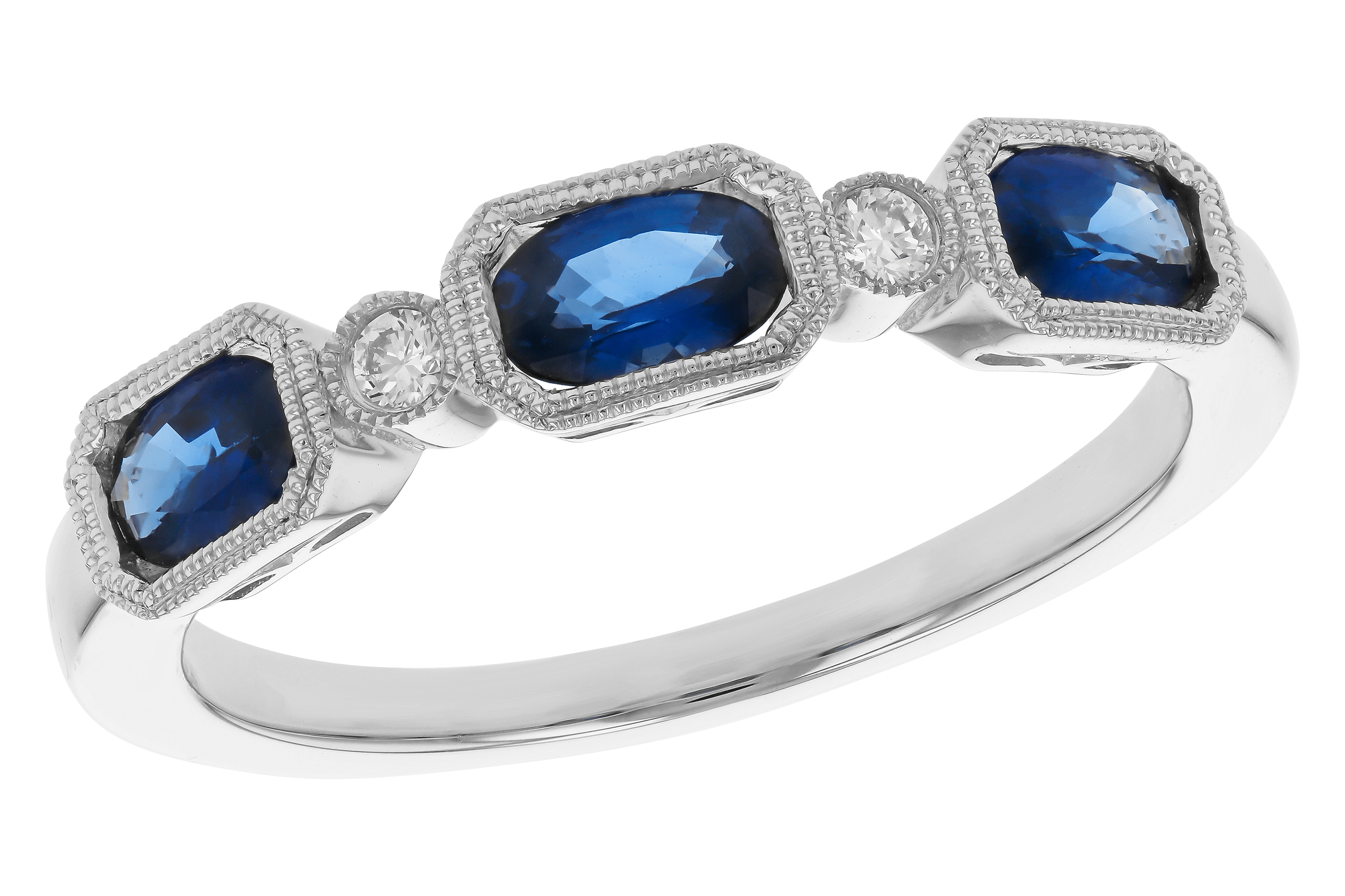 G274-65780: LDS WED RG .72 SAPPHIRE .77 TGW (4x3MM SAPP)