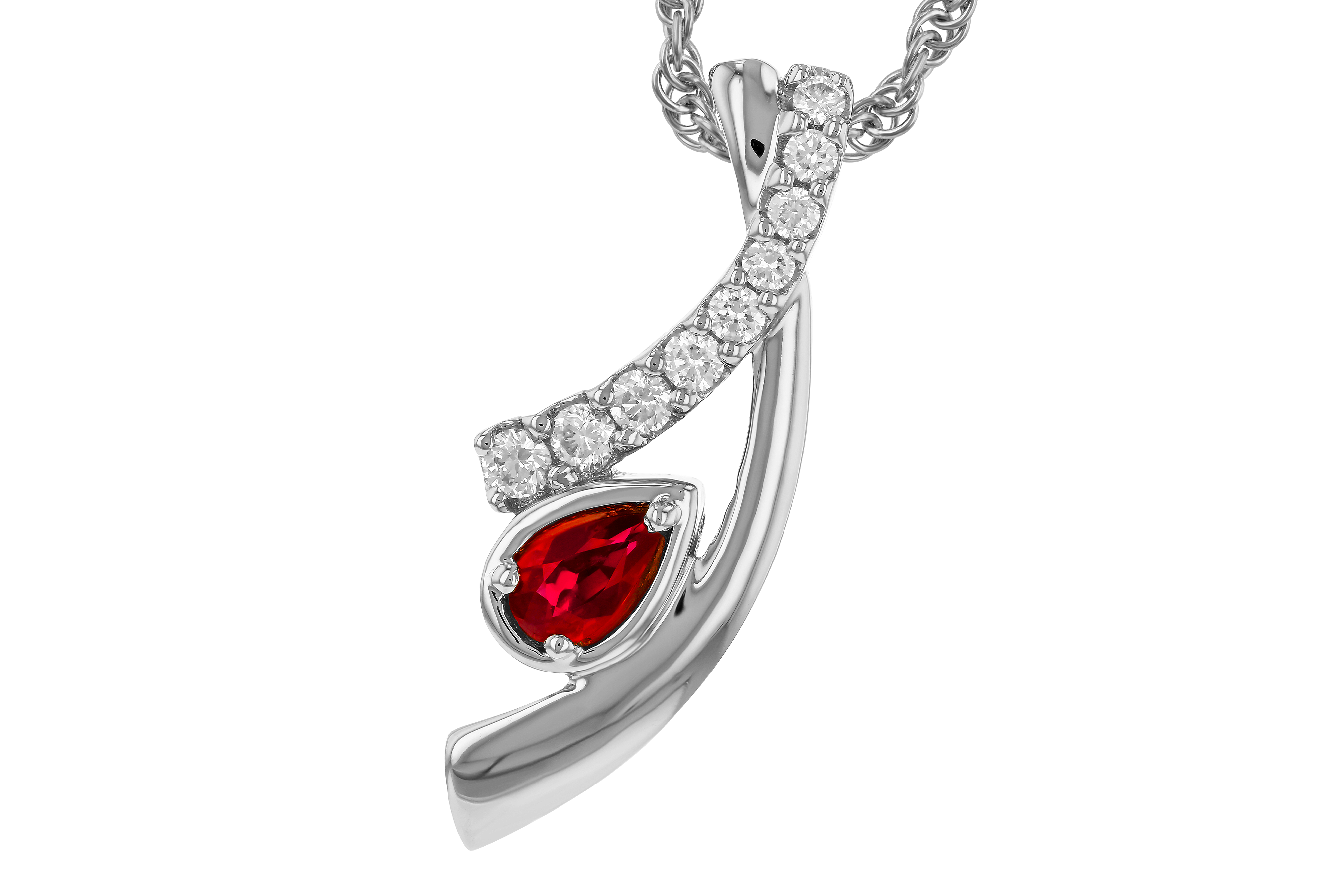 G274-69371: NECKLACE .21 RUBY .38 TGW (5x3 RUBY)