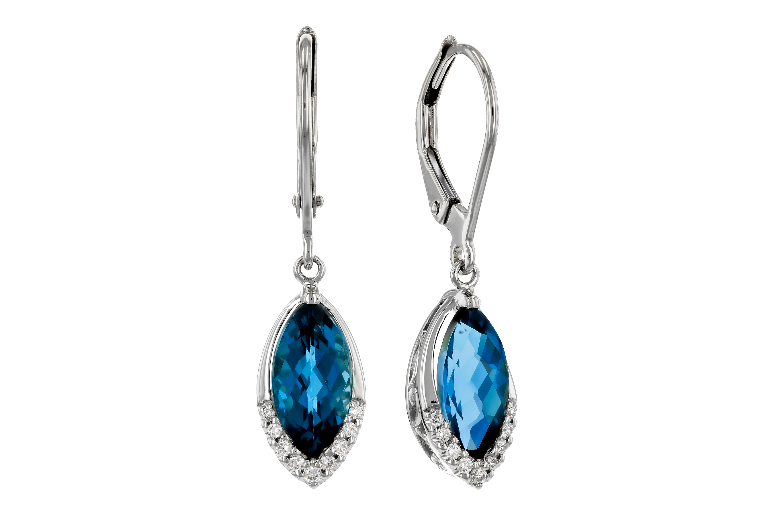 G274-71271: EARR 2.42 TW LONDON BLUE TOPAZ 2.50 TGW (9x5MM MQ)