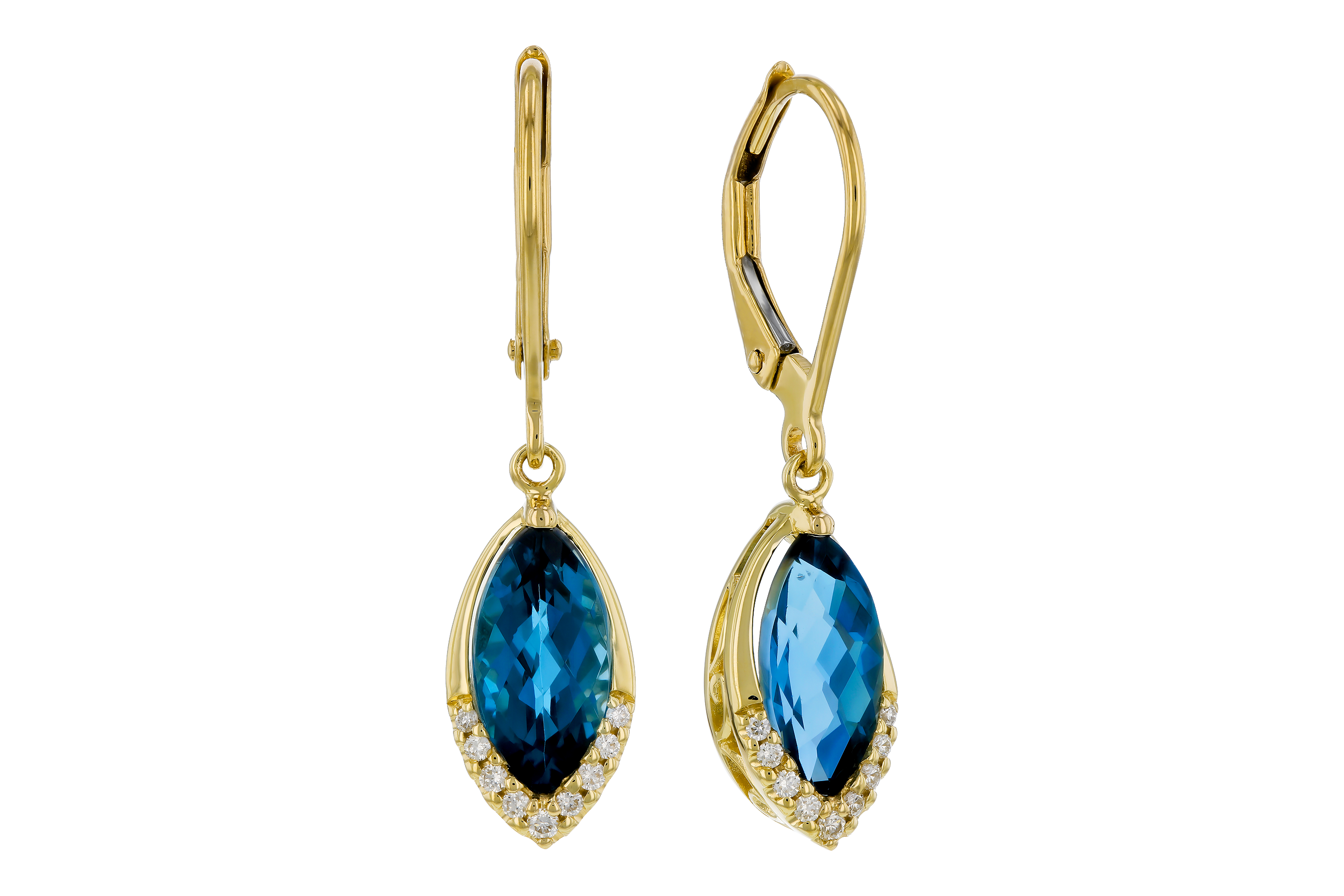 G274-71271: EARR 2.42 TW LONDON BLUE TOPAZ 2.50 TGW (9x5MM MQ)