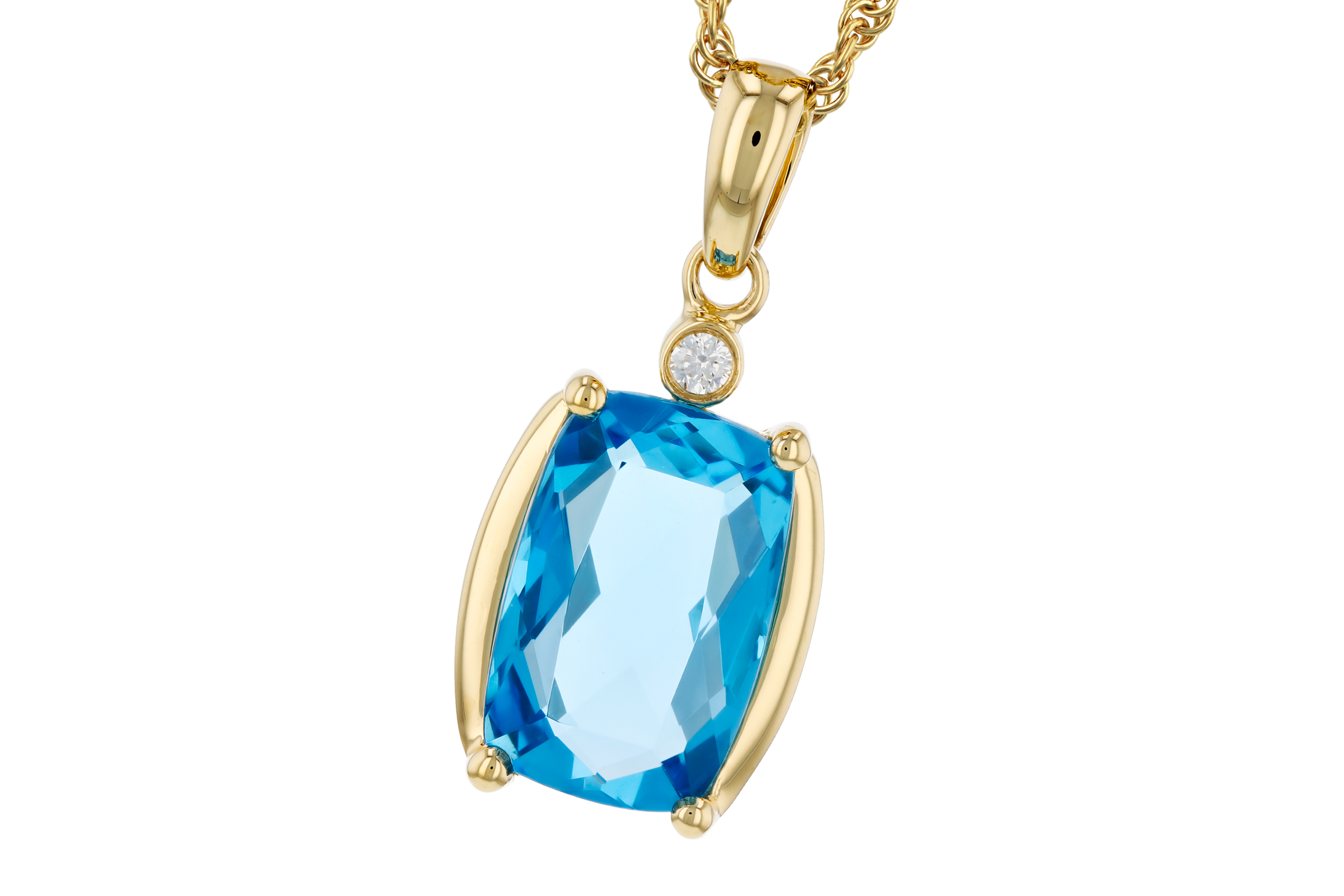 G275-56653: NECKLACE 2.88 BLUE TOPAZ 2.90 TGW (11x7MM BT)