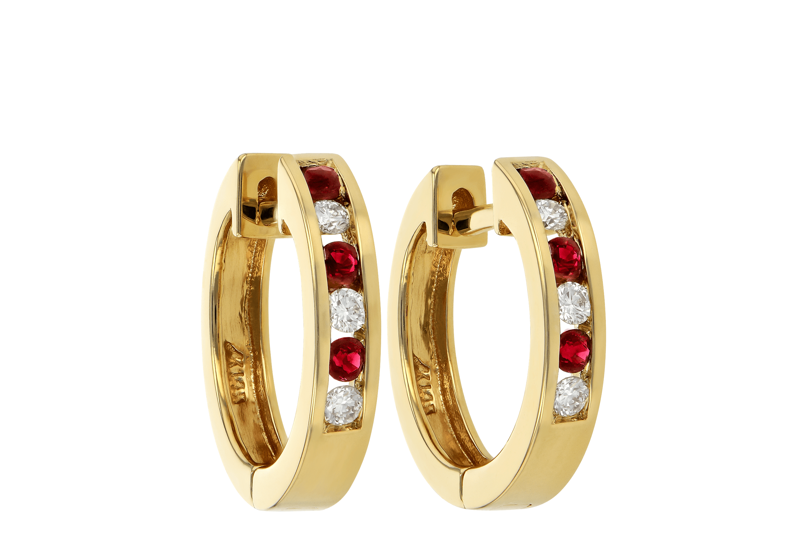 H001-03007: EARRINGS .16 RUBY .26 TGW