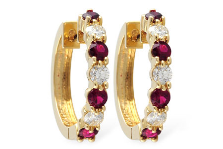 H001-03025: EARRINGS 1.30 RUBY 2.08 TGW
