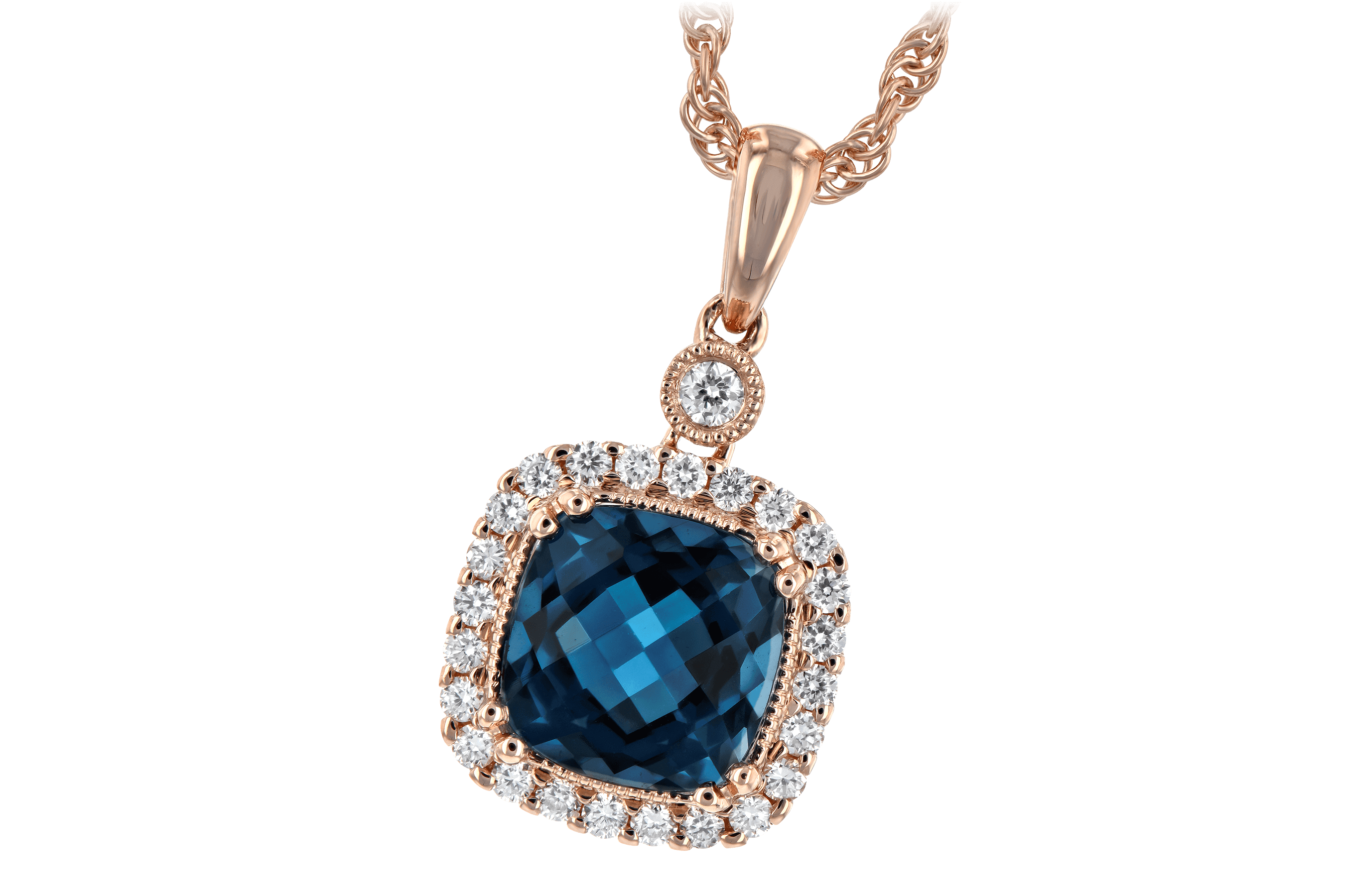 H189-19371: NECK 1.63 LONDON BLUE TOPAZ 1.80 TGW (7MM LBT)