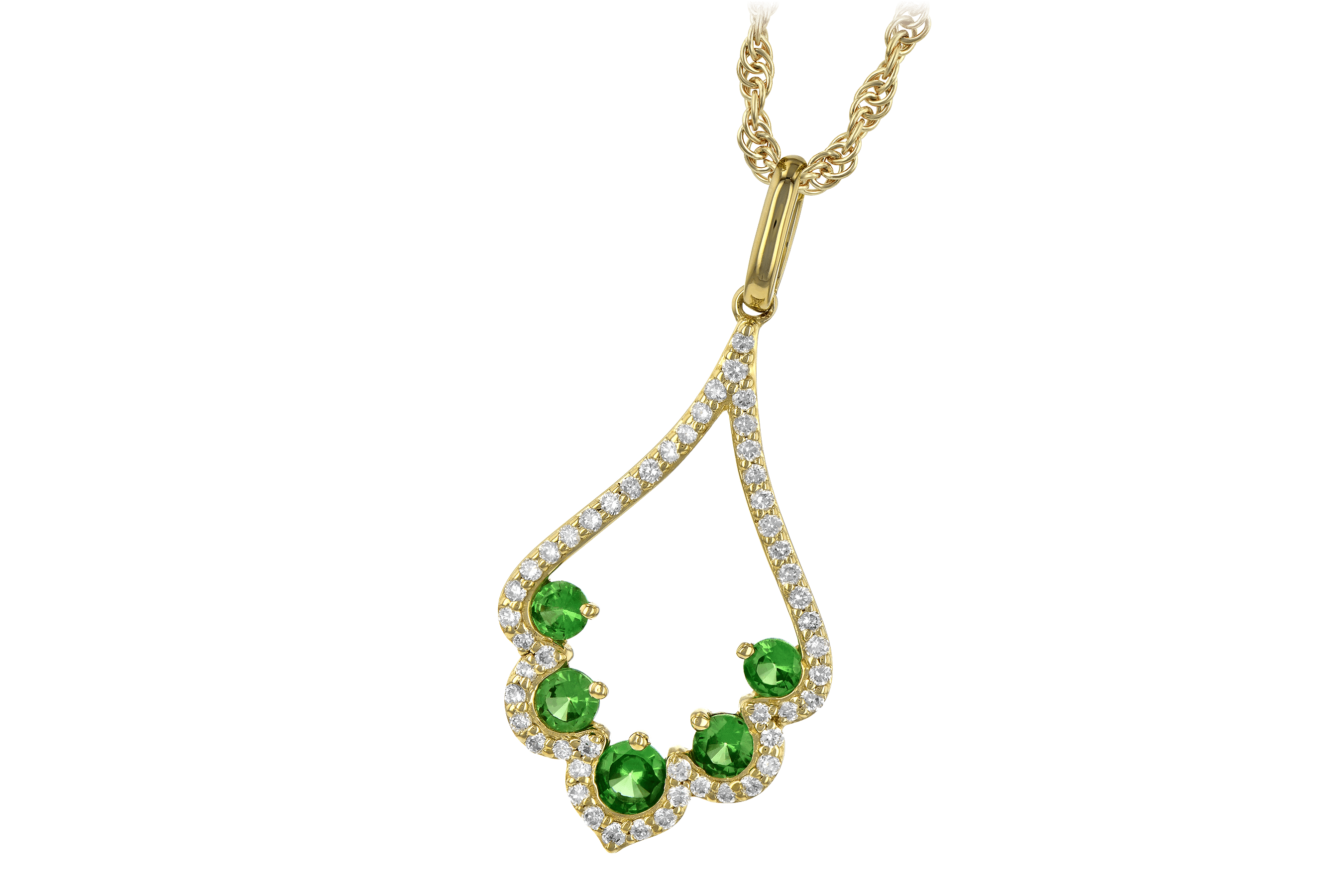 H190-09398: NECK .34 GREEN GARNET .53 TGW