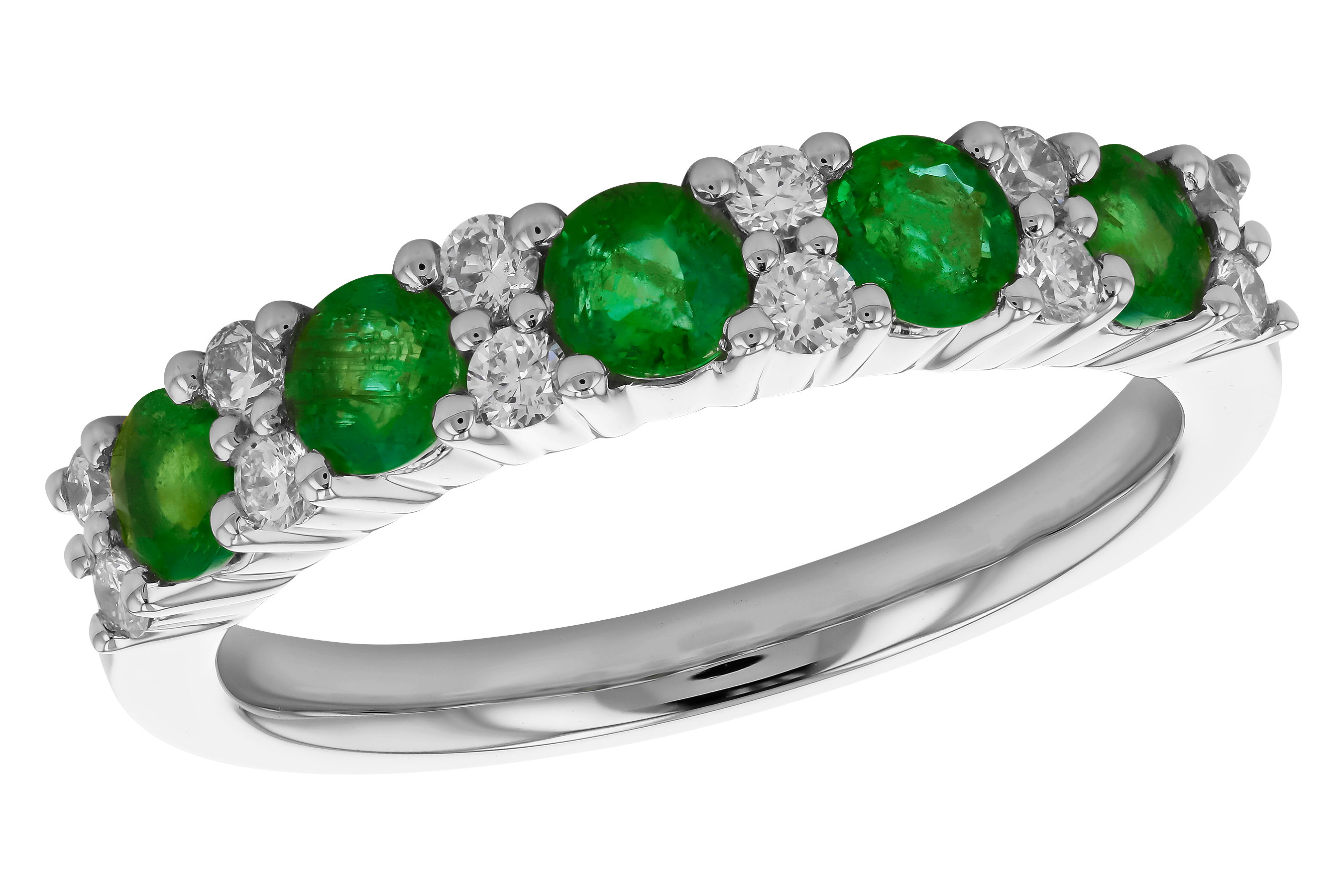 H273-80343: LDS WED RG .70 EMERALD .94 TGW