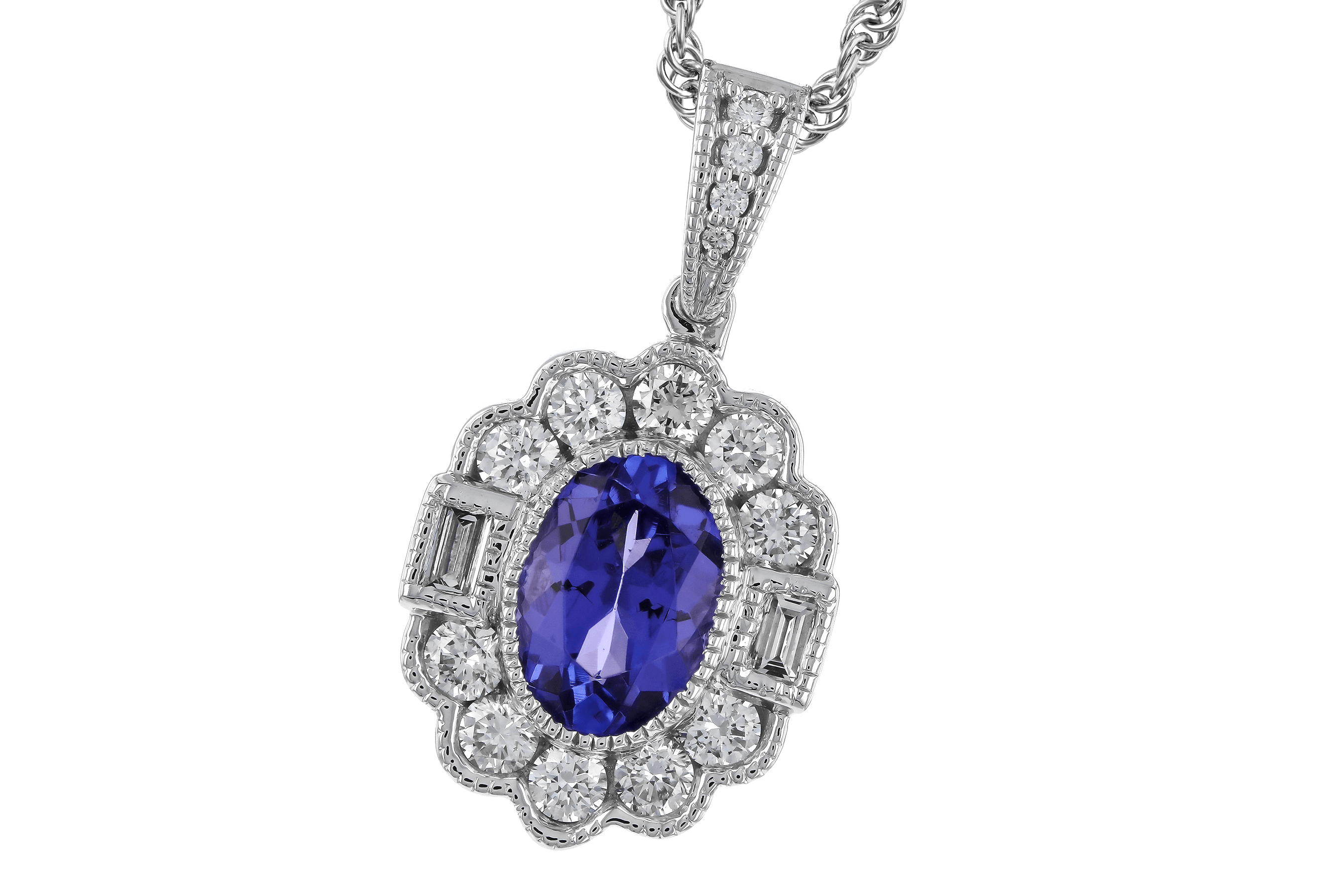 H274-64880: NECKLACE .80 TANZANITE 1.15 TGW (7x5MM OV)