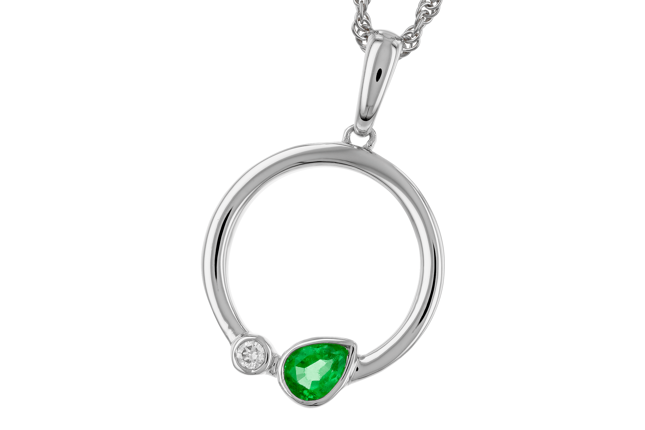 H274-65798: NECKLACE .20 EMERALD .22 TGW