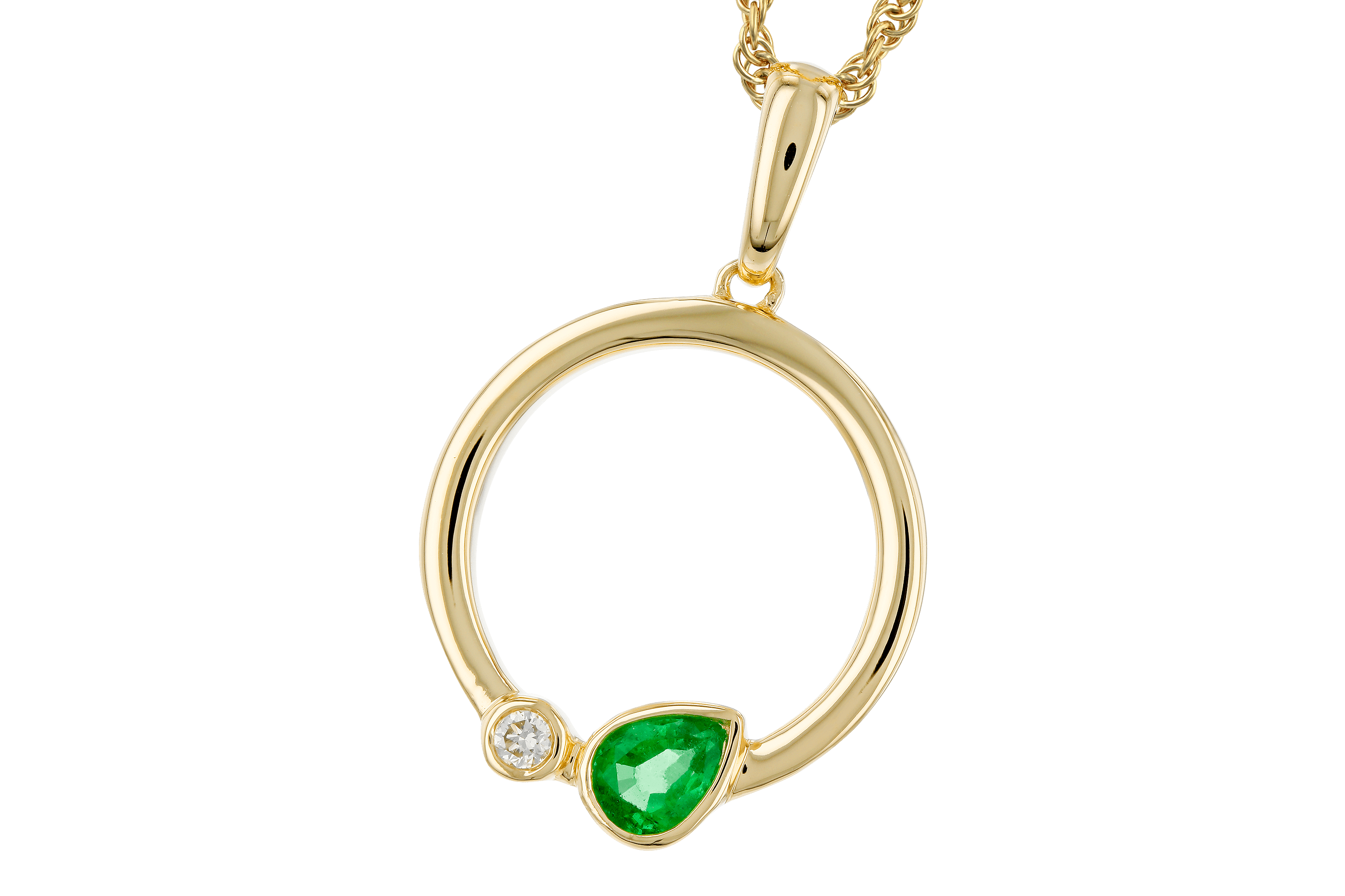 H274-65798: NECKLACE .20 EMERALD .22 TGW