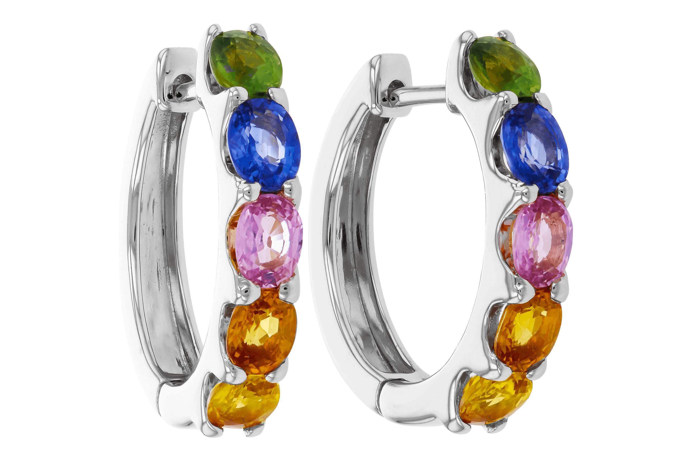 H274-66662: EARRINGS 2.20 TW MULTI-COLOR SAPPHIRE