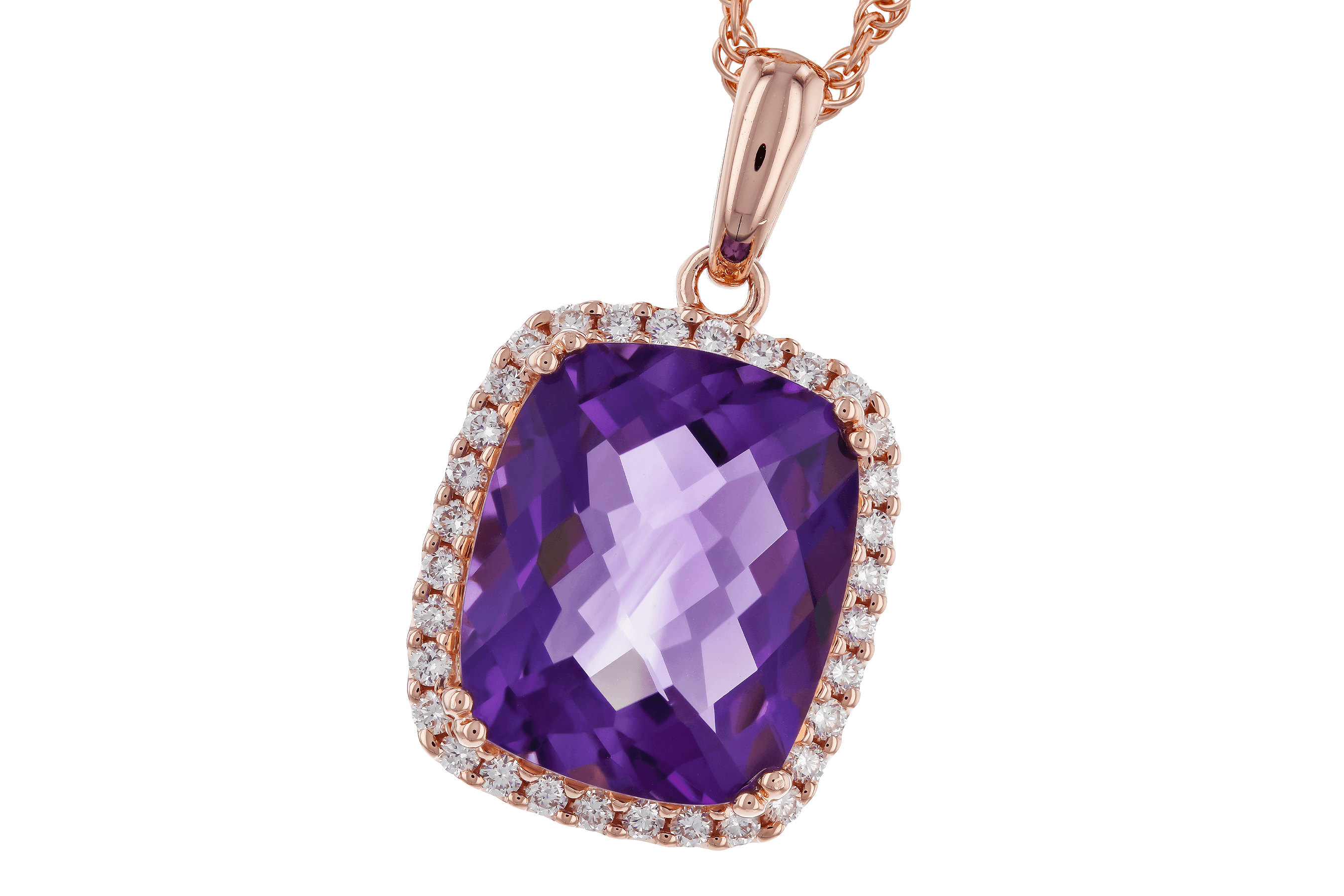 H274-66689: NECKLACE 4.57 AMETHYST 4.81 TGW (12x10MM CU)